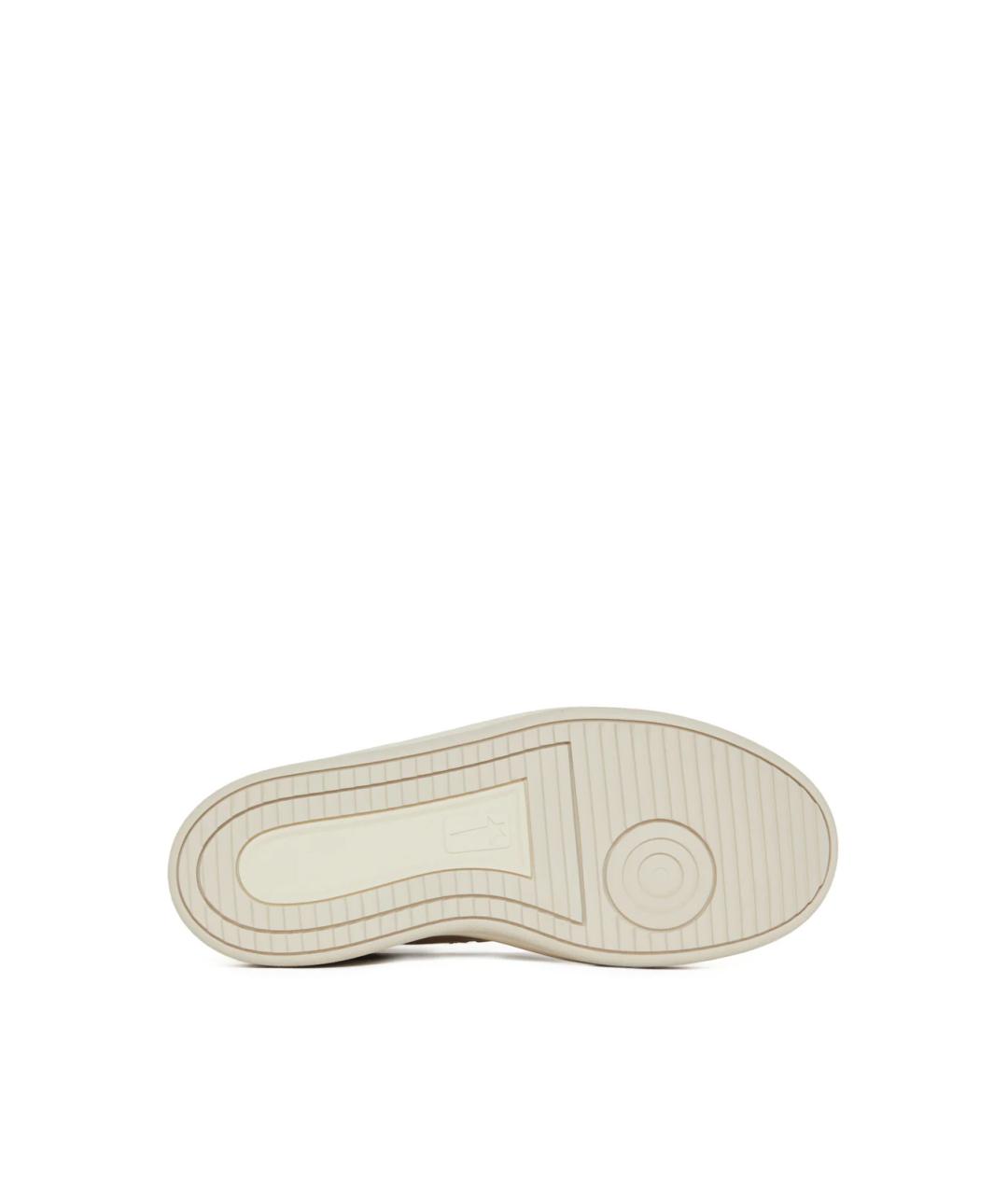 RICK OWENS DRKSHDW Бежевые кожаные кроссовки, фото 5