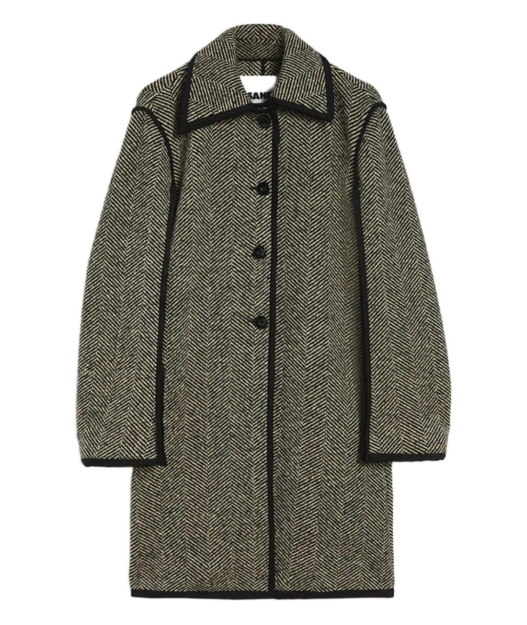 JIL SANDER Антрацитовое шерстяное пальто, фото 1