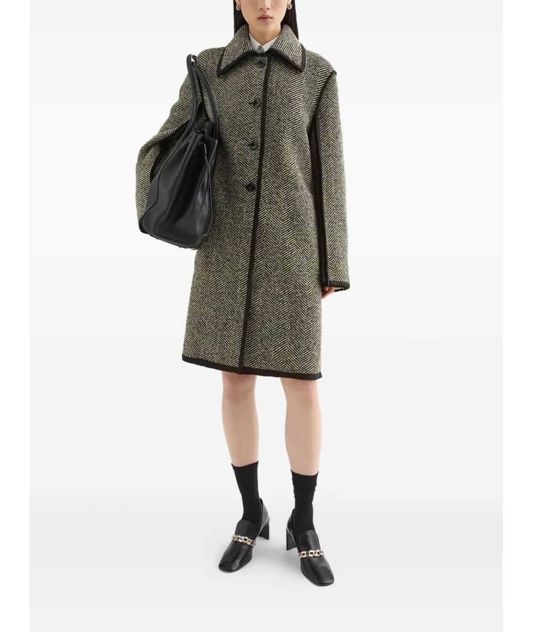 JIL SANDER Антрацитовое шерстяное пальто, фото 5