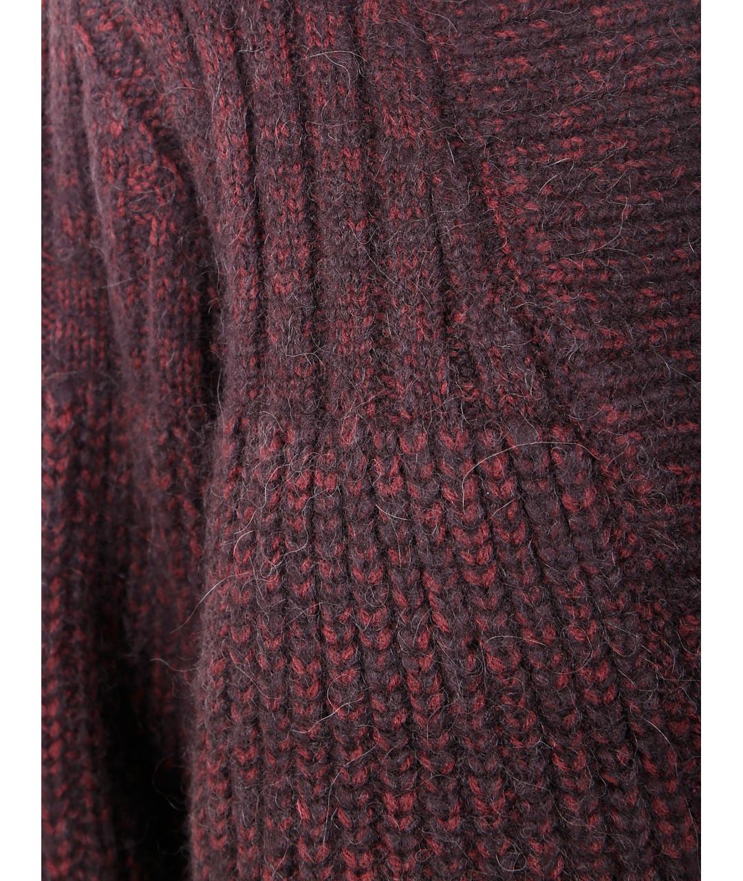 DRIES VAN NOTEN Бордовый шерстяной кардиган, фото 3