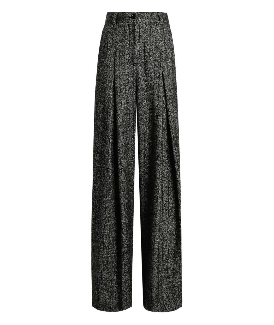 DOLCE&GABBANA Антрацитовые шерстяные прямые брюки, фото 1