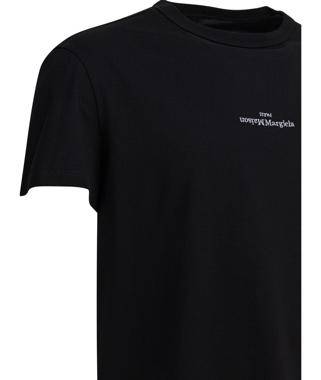MAISON MARGIELA Черная хлопковая футболка, фото 4