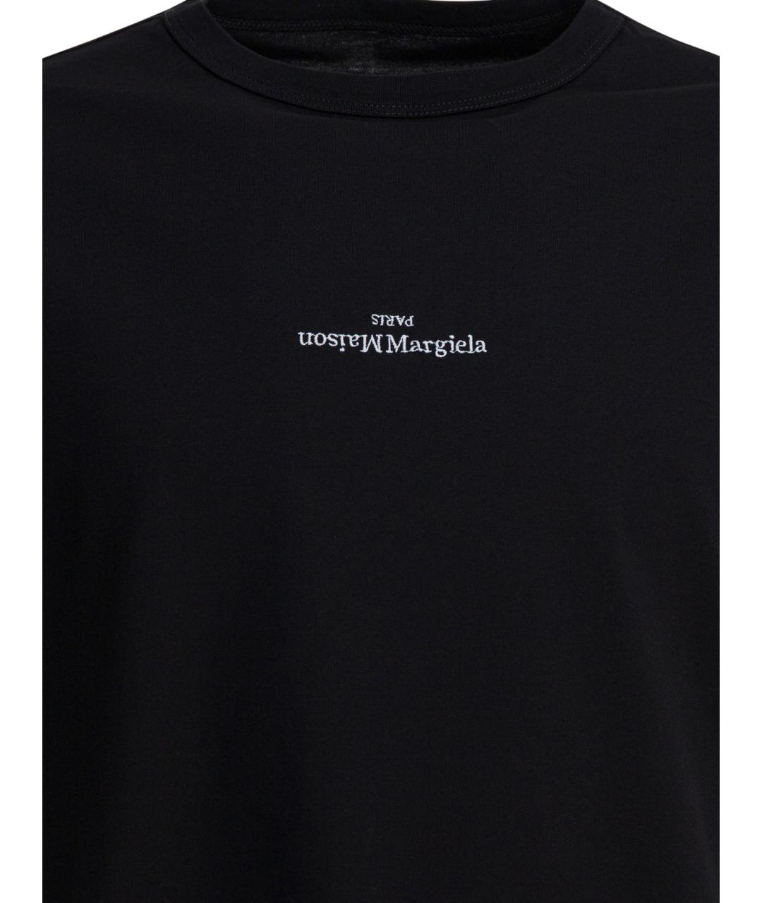 MAISON MARGIELA Черная хлопковая футболка, фото 3