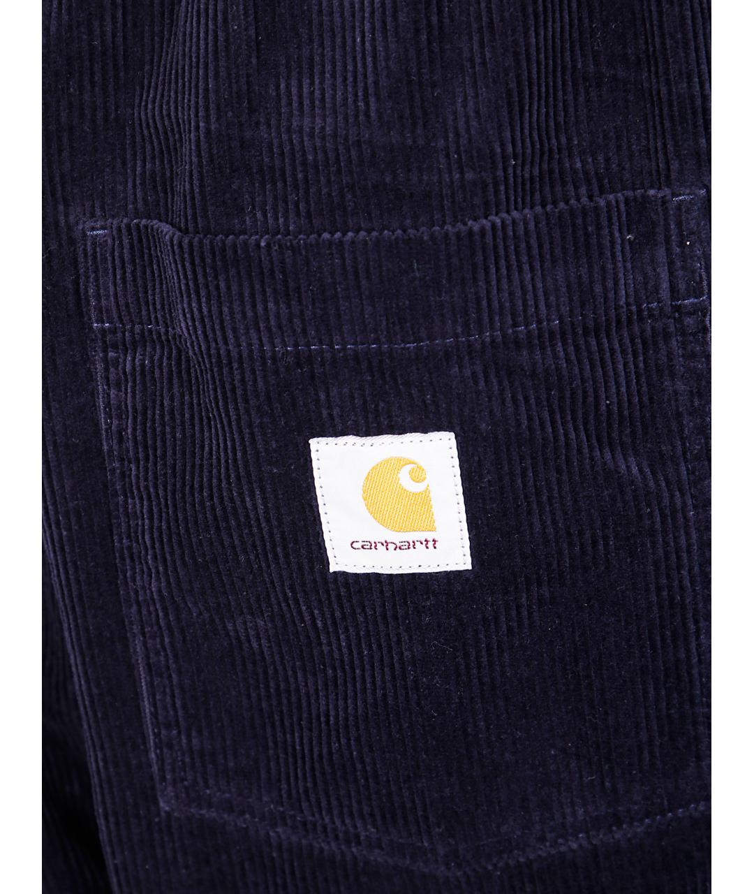 CARHARTT WIP Темно-синие хлопковые прямые брюки, фото 3