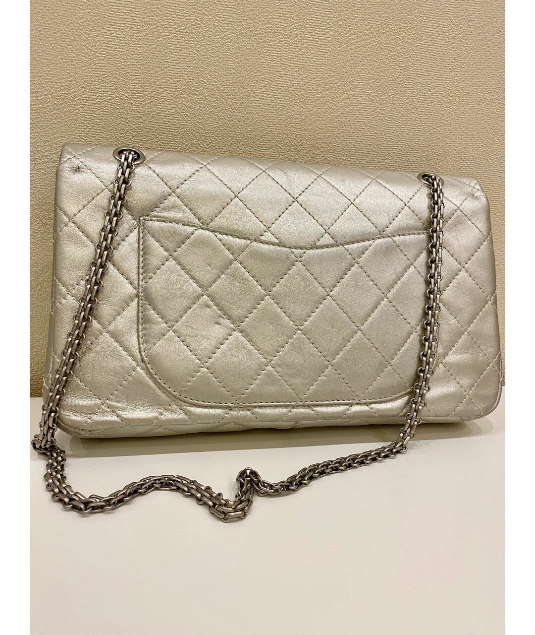 CHANEL Серебряная кожаная сумка тоут, фото 3