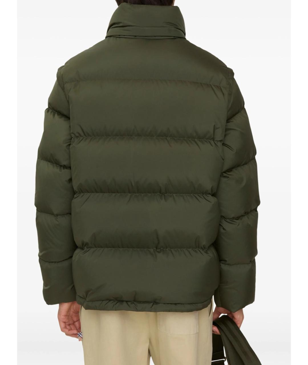 BURBERRY Зеленый полиэстеровый пуховик, фото 4