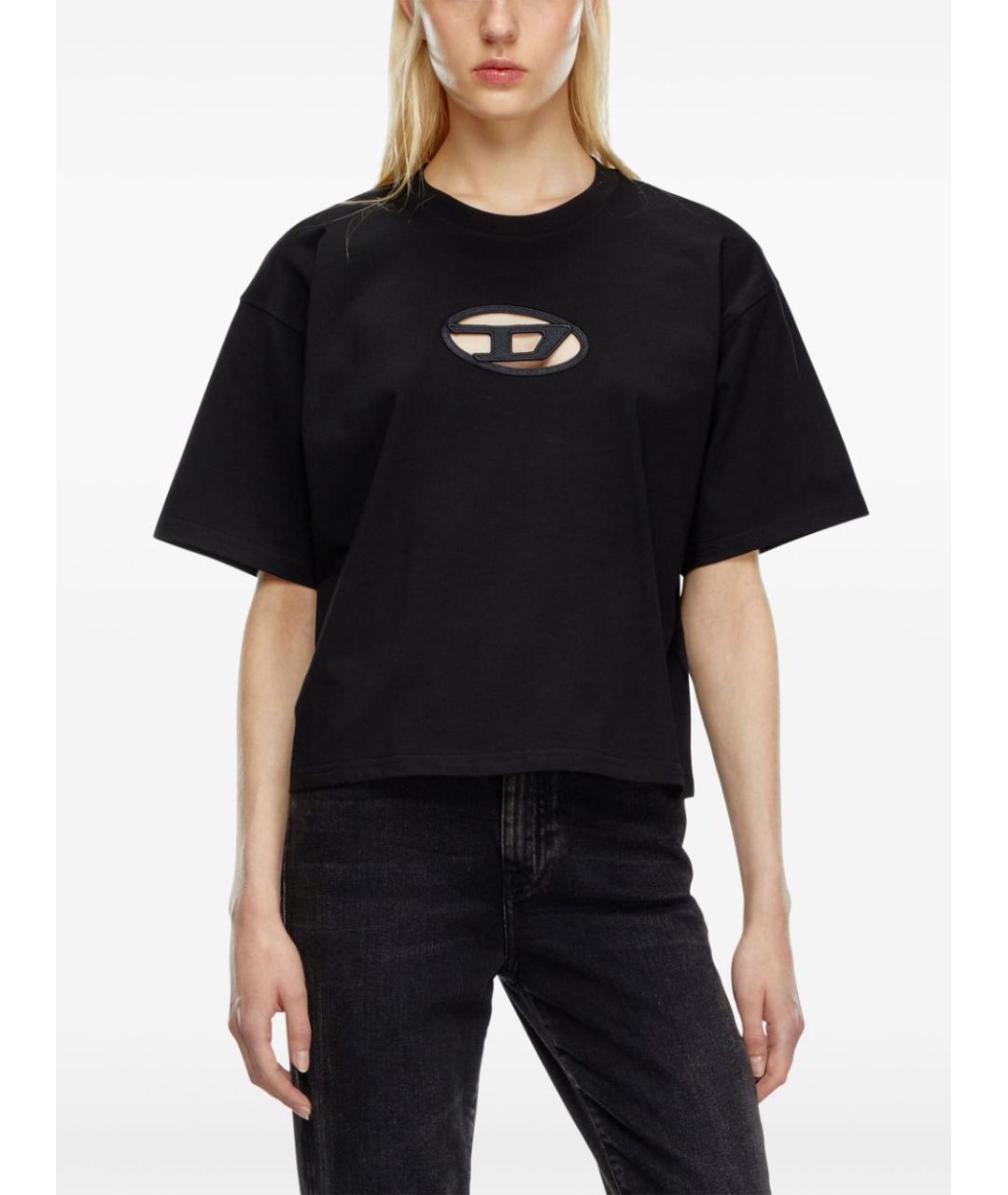 DIESEL Черная хлопковая футболка, фото 4