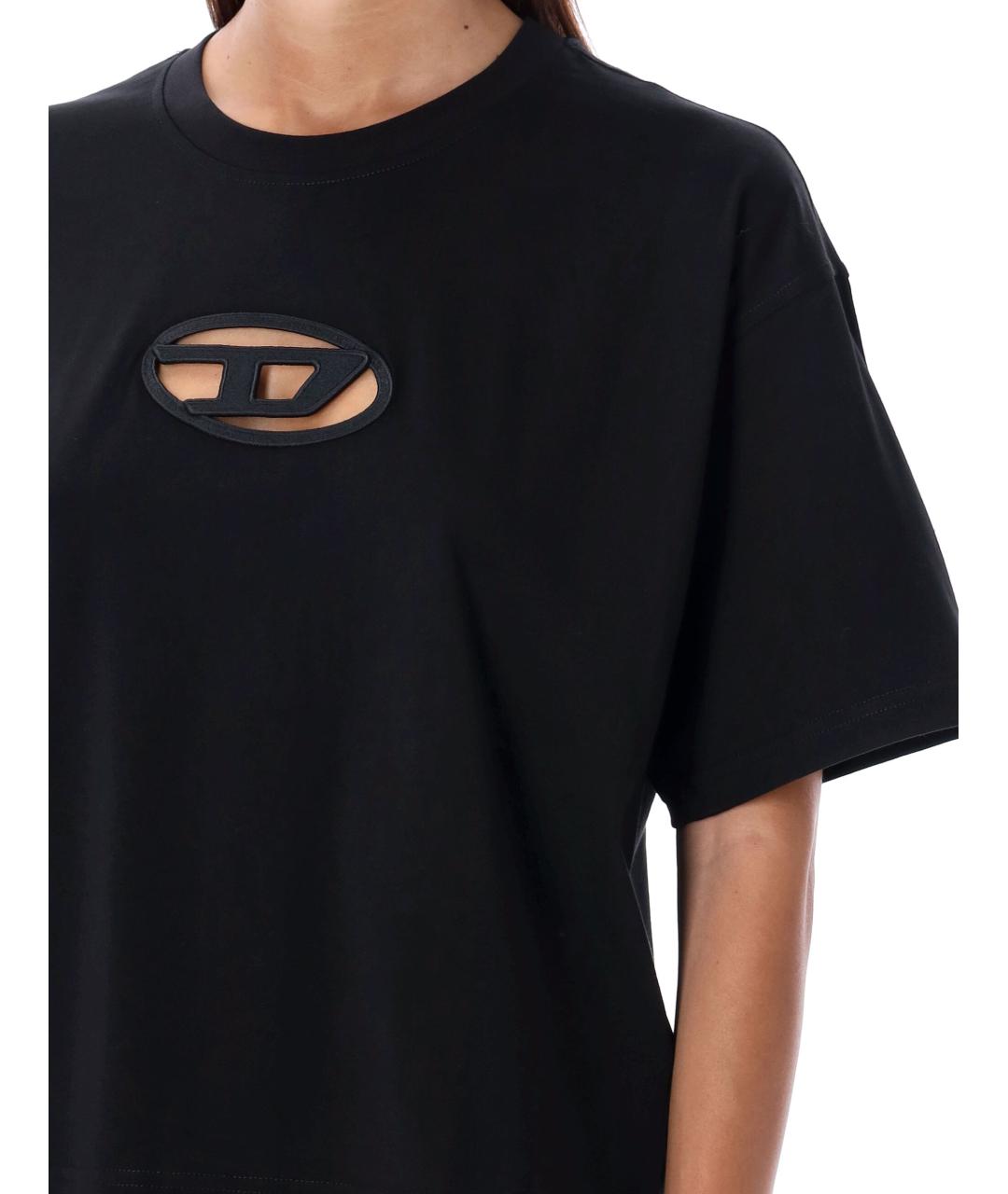 DIESEL Черная хлопковая футболка, фото 3