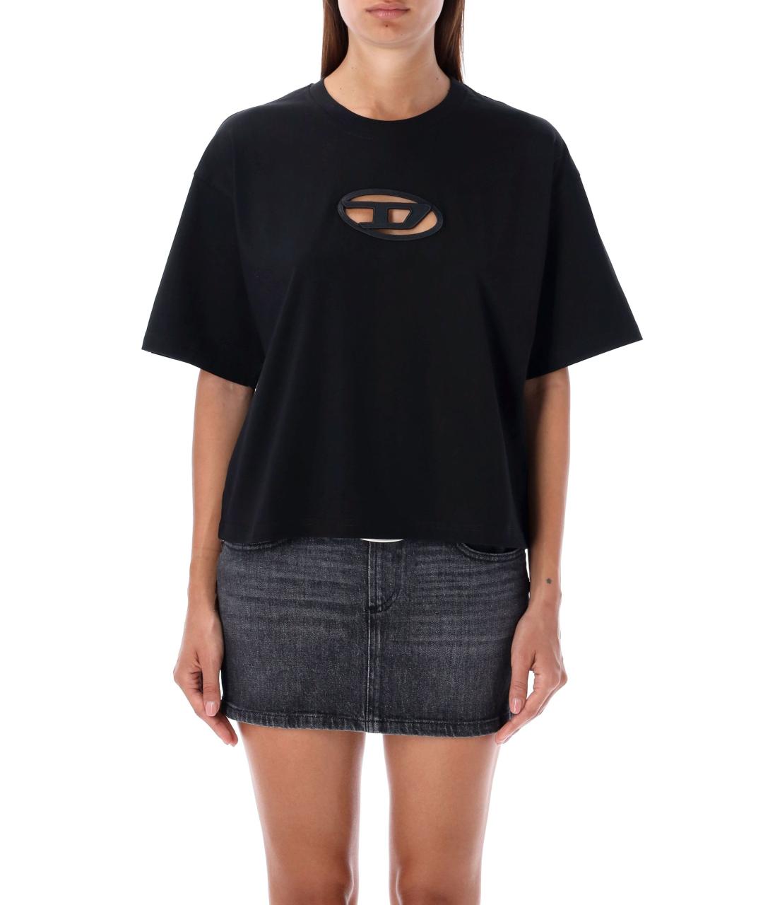 DIESEL Черная хлопковая футболка, фото 6