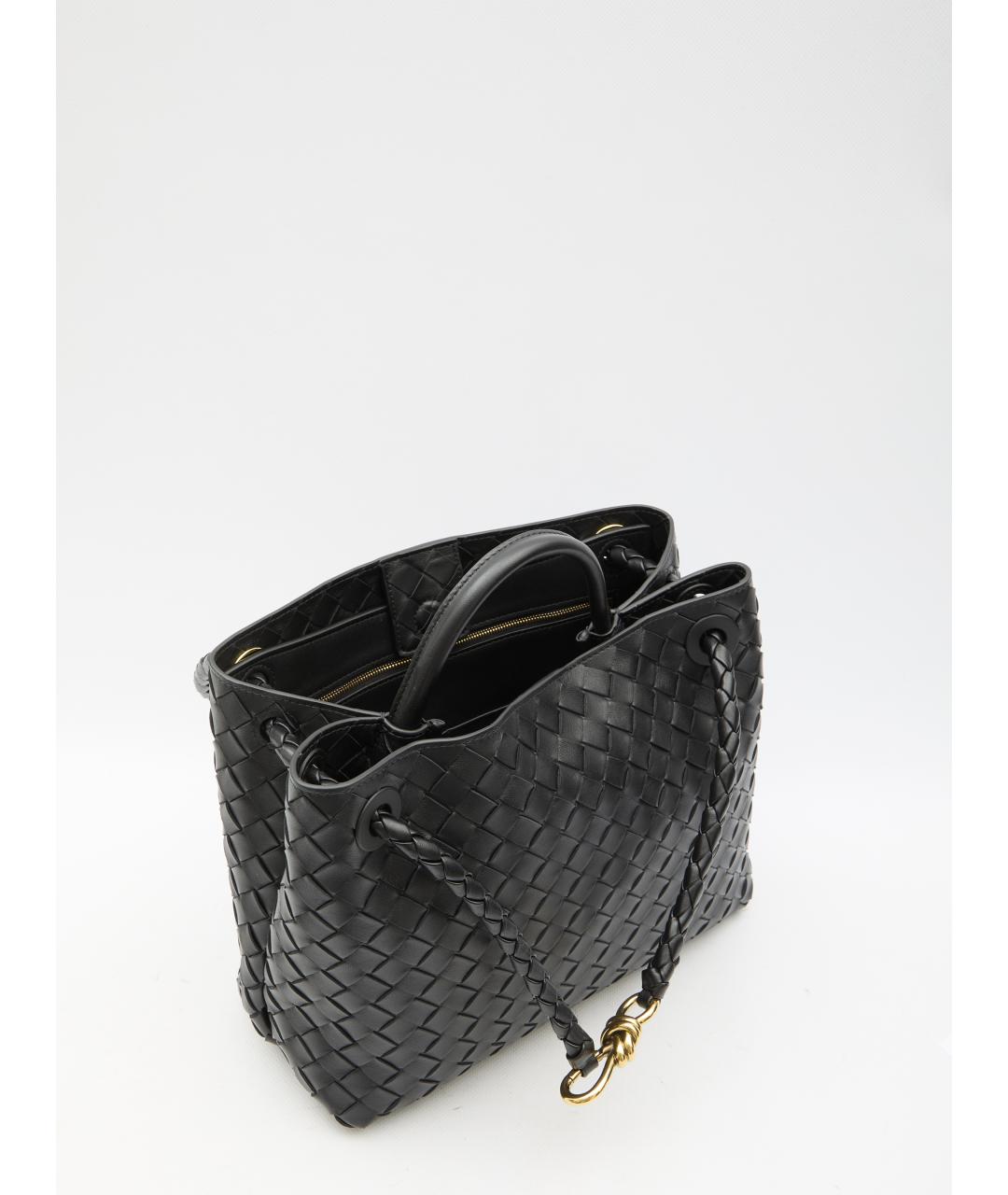 BOTTEGA VENETA Черная кожаная сумка тоут, фото 5