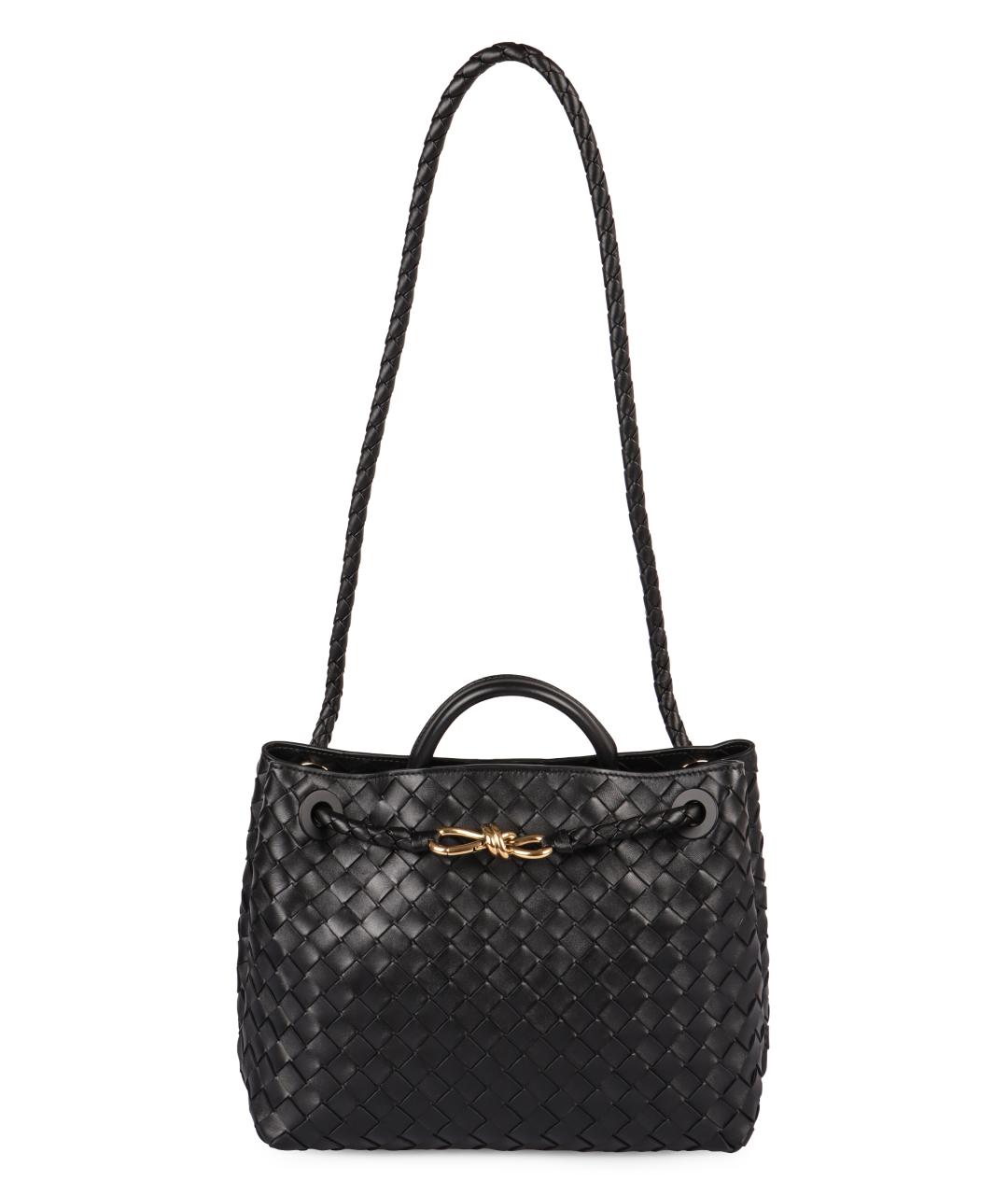 BOTTEGA VENETA Черная кожаная сумка тоут, фото 1