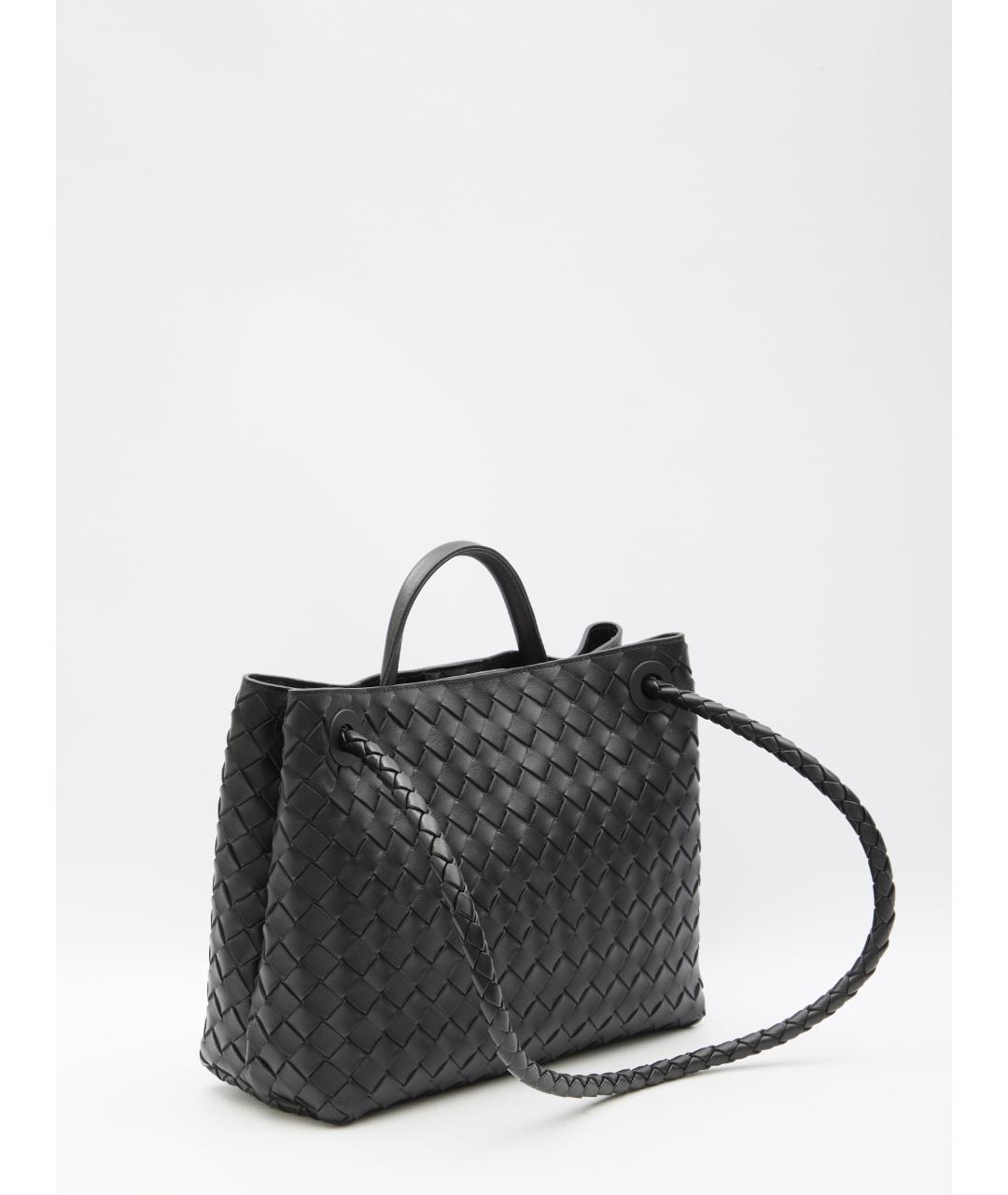 BOTTEGA VENETA Черная кожаная сумка тоут, фото 3