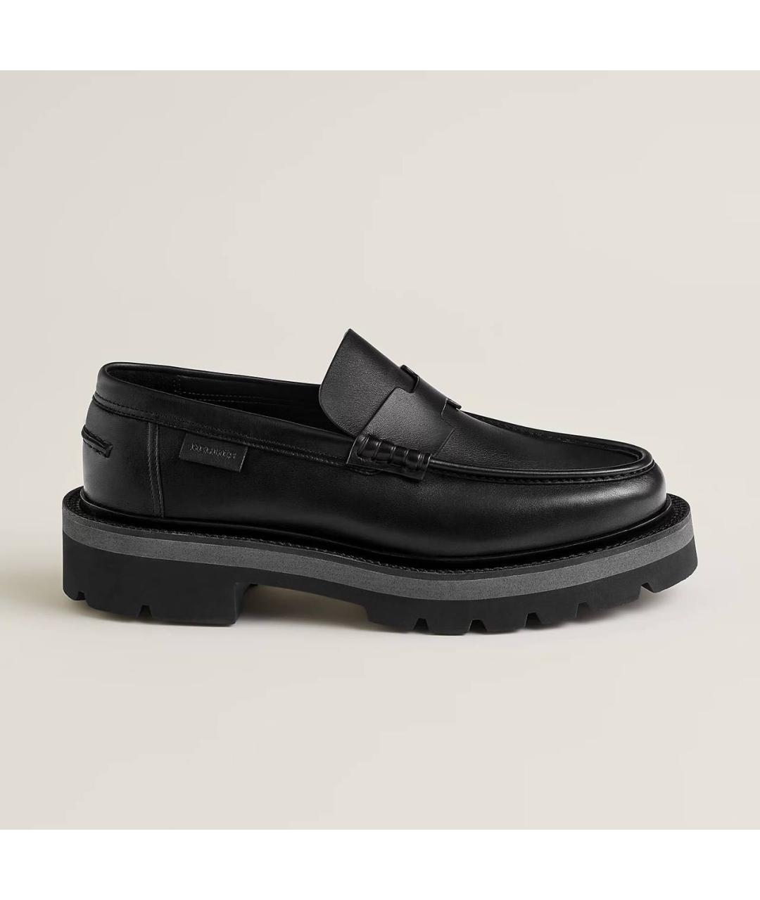 HERMES Черные кожаные лоферы, фото 6