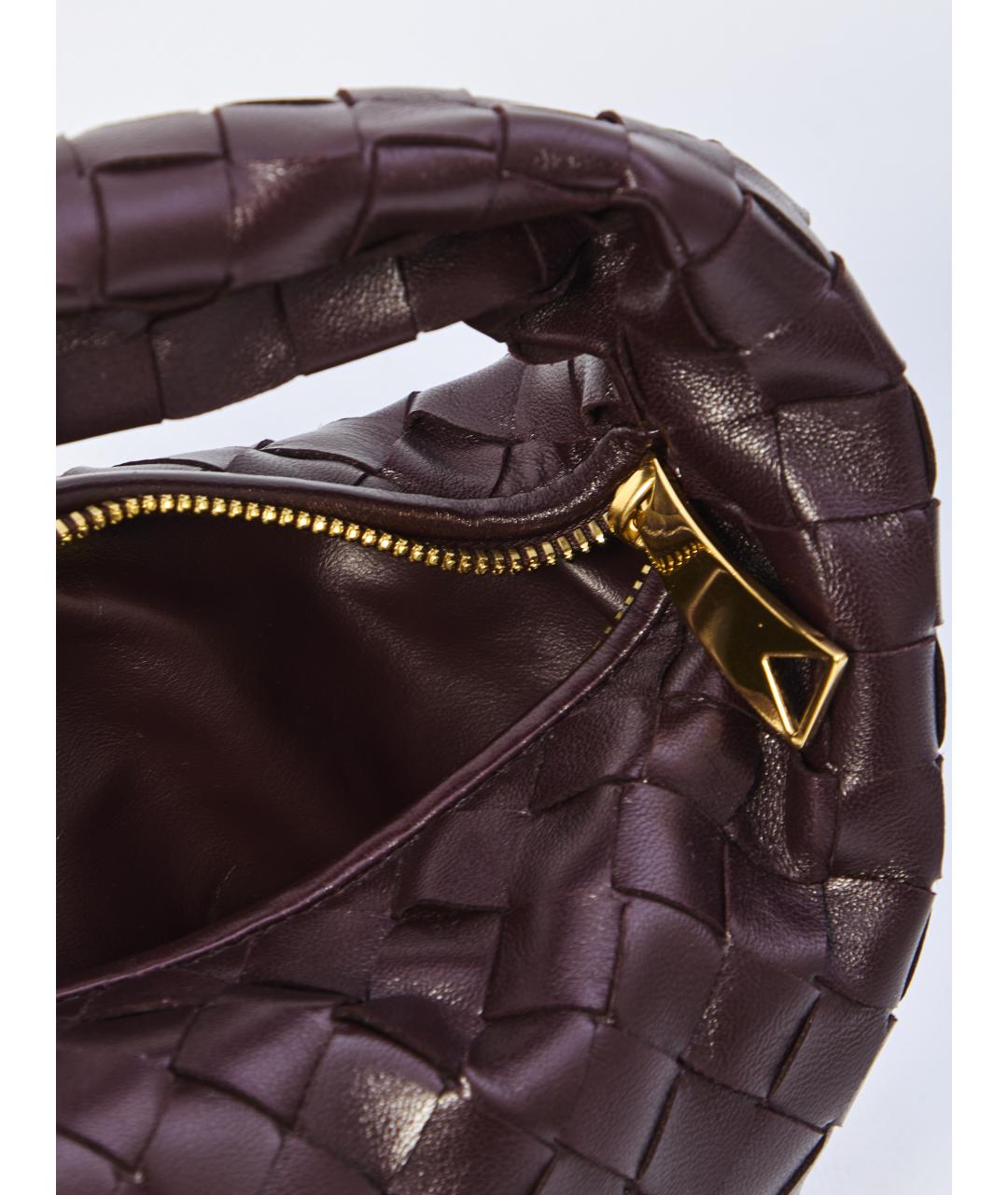 BOTTEGA VENETA Бордовая кожаная сумка с короткими ручками, фото 4