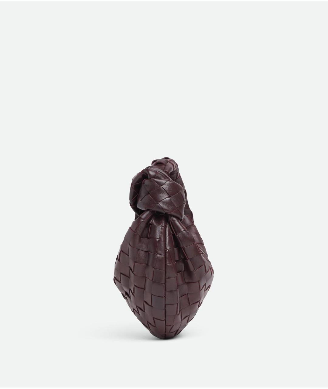 BOTTEGA VENETA Бордовая кожаная сумка с короткими ручками, фото 3