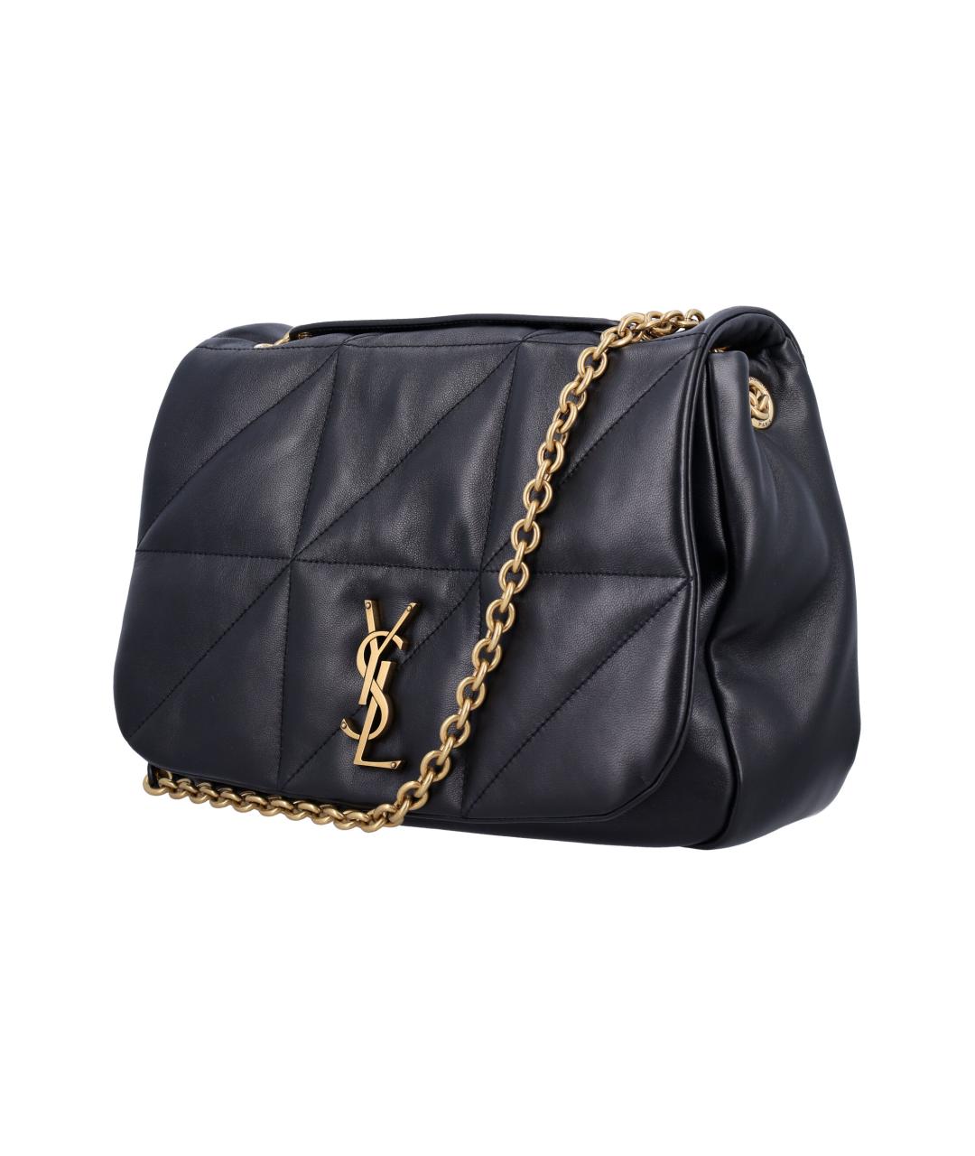 SAINT LAURENT Черная кожаная сумка через плечо, фото 3