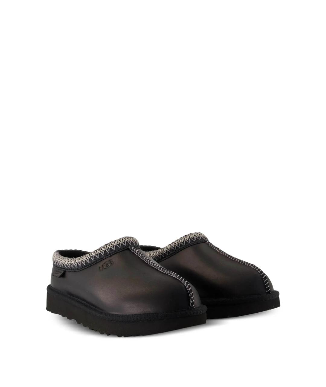 UGG AUSTRALIA Черные кожаные сабо, фото 2
