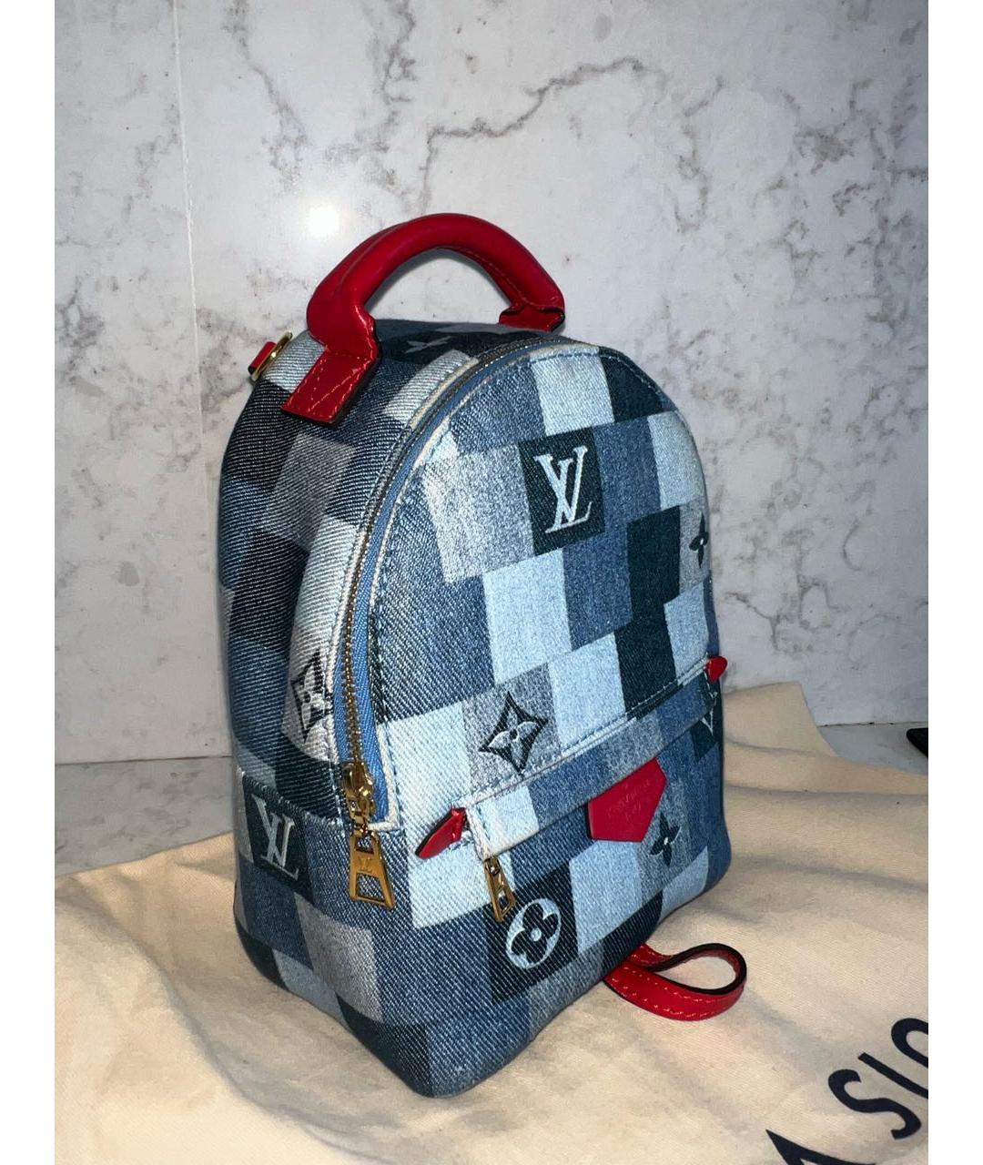 LOUIS VUITTON Синий тканевый рюкзак, фото 2