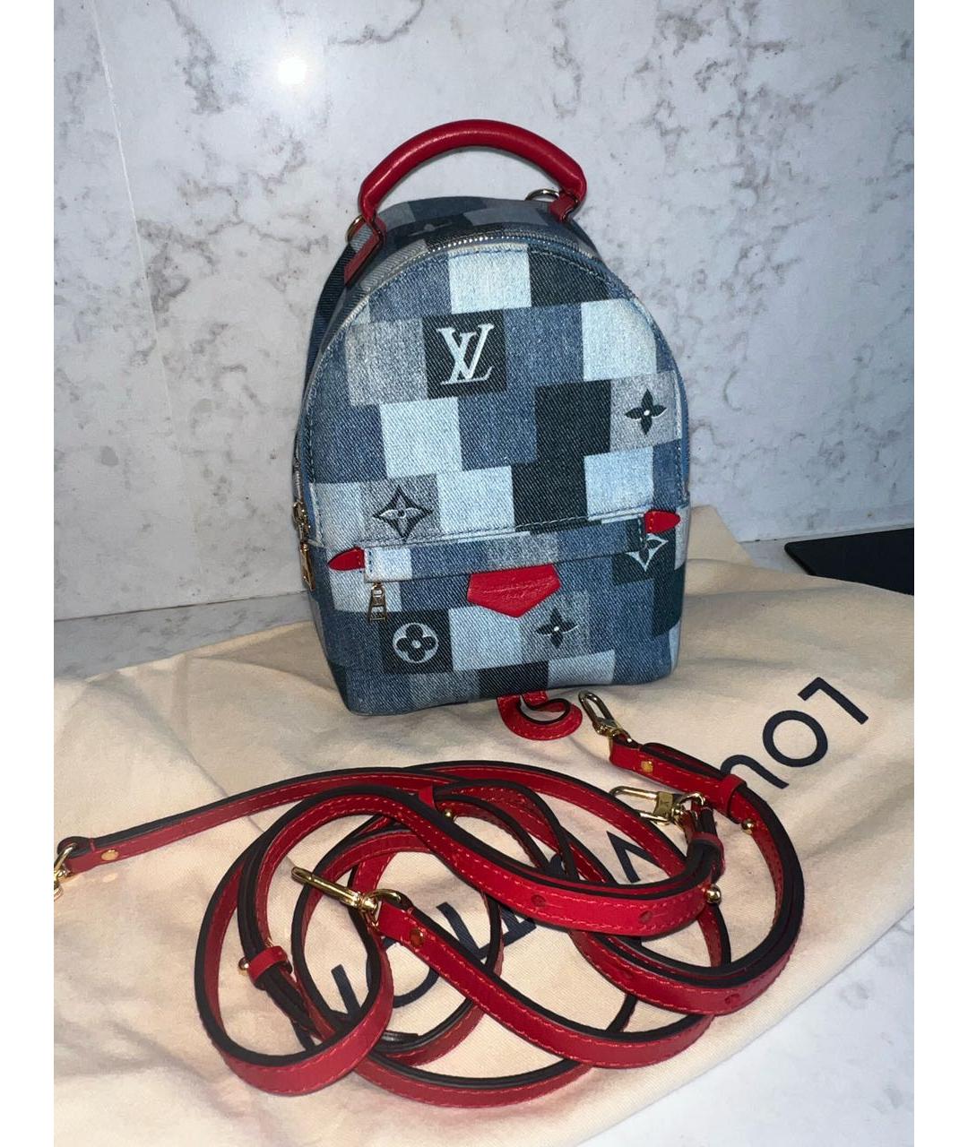 LOUIS VUITTON Синий тканевый рюкзак, фото 5