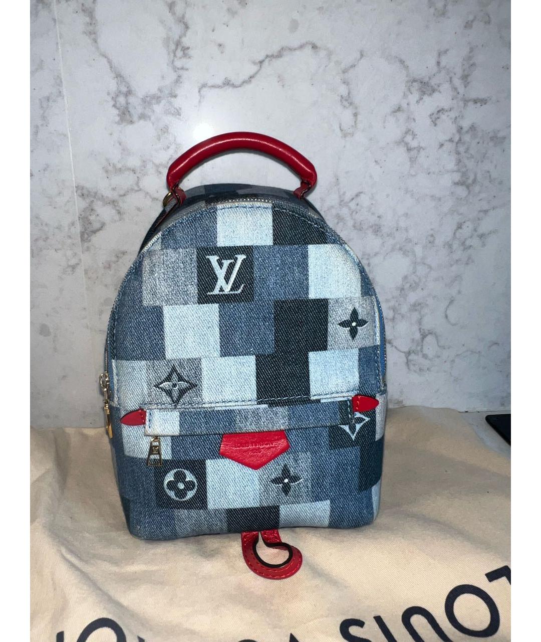 LOUIS VUITTON Синий тканевый рюкзак, фото 7