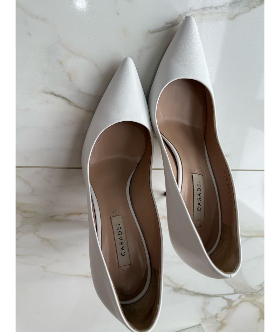 CASADEI Белые кожаные туфли, фото 2