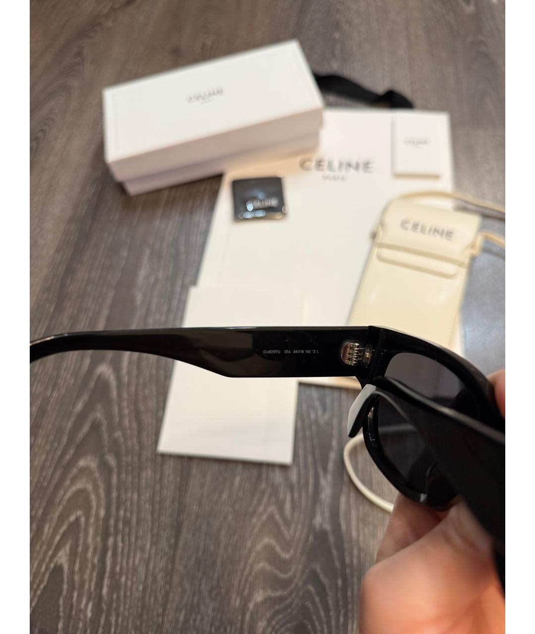 CELINE Черные пластиковые солнцезащитные очки, фото 8