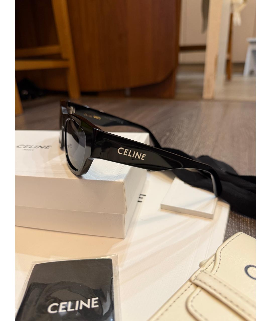 CELINE Черные пластиковые солнцезащитные очки, фото 2