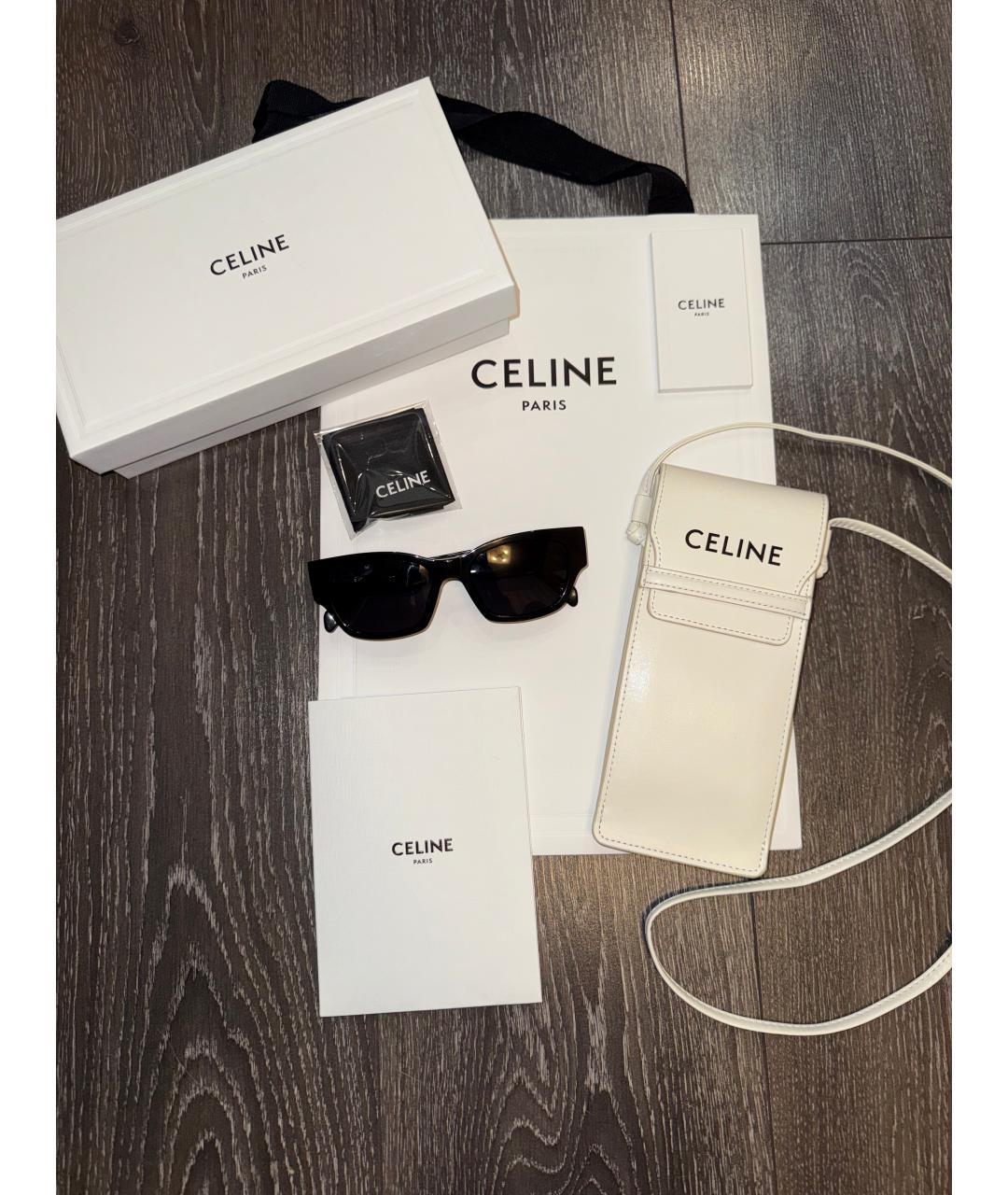 CELINE Черные пластиковые солнцезащитные очки, фото 3