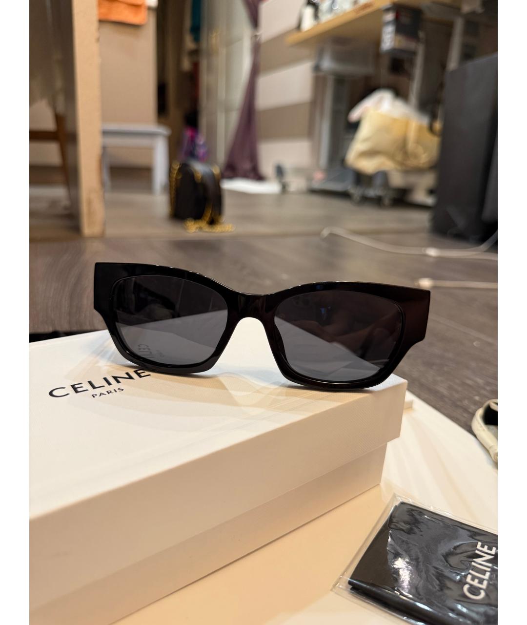 CELINE Черные пластиковые солнцезащитные очки, фото 10