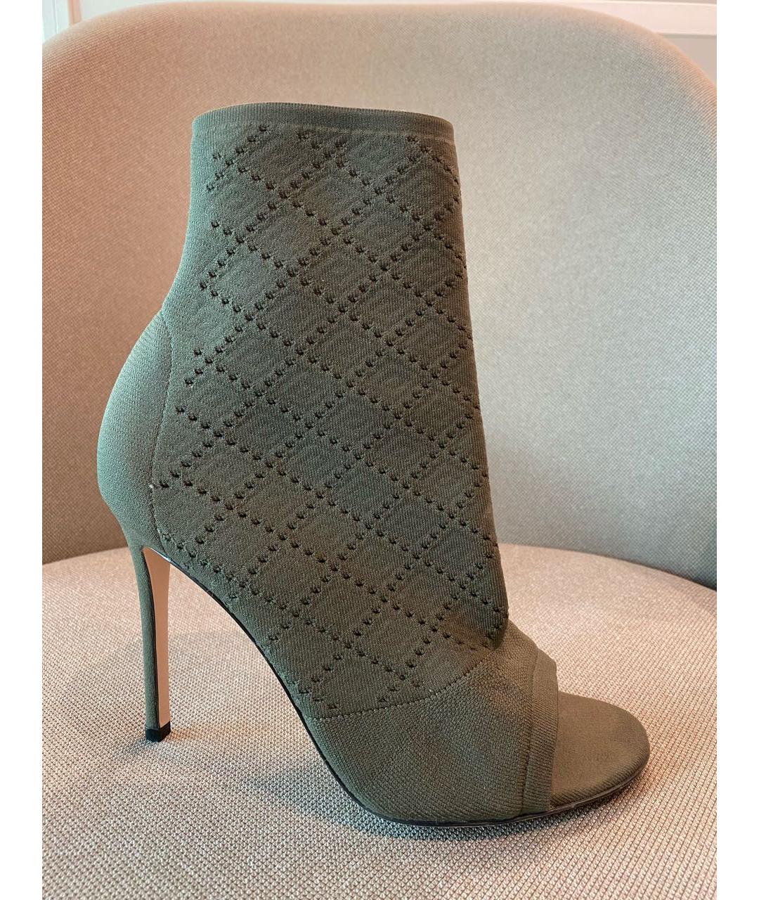 GIANVITO ROSSI Хаки текстильные полусапоги, фото 6