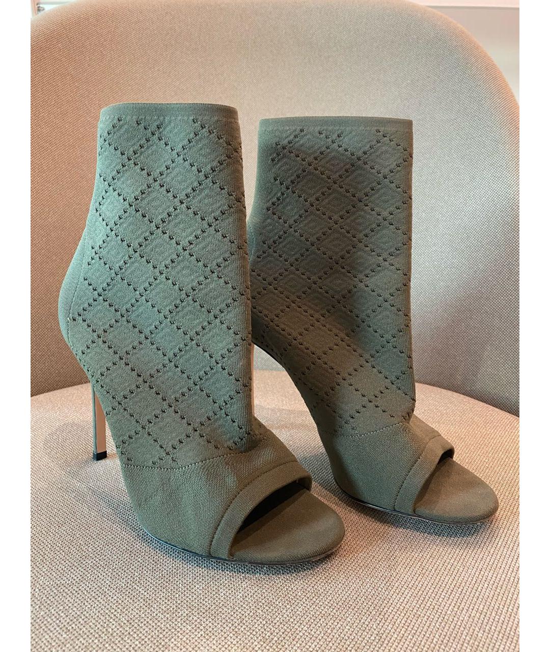 GIANVITO ROSSI Хаки текстильные полусапоги, фото 4