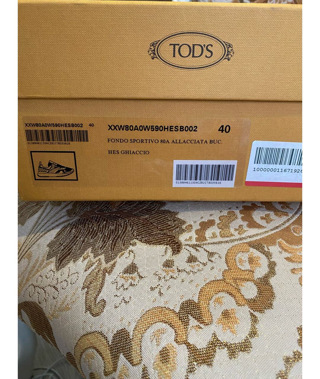 TOD'S Серебряные кожаные кроссовки, фото 4