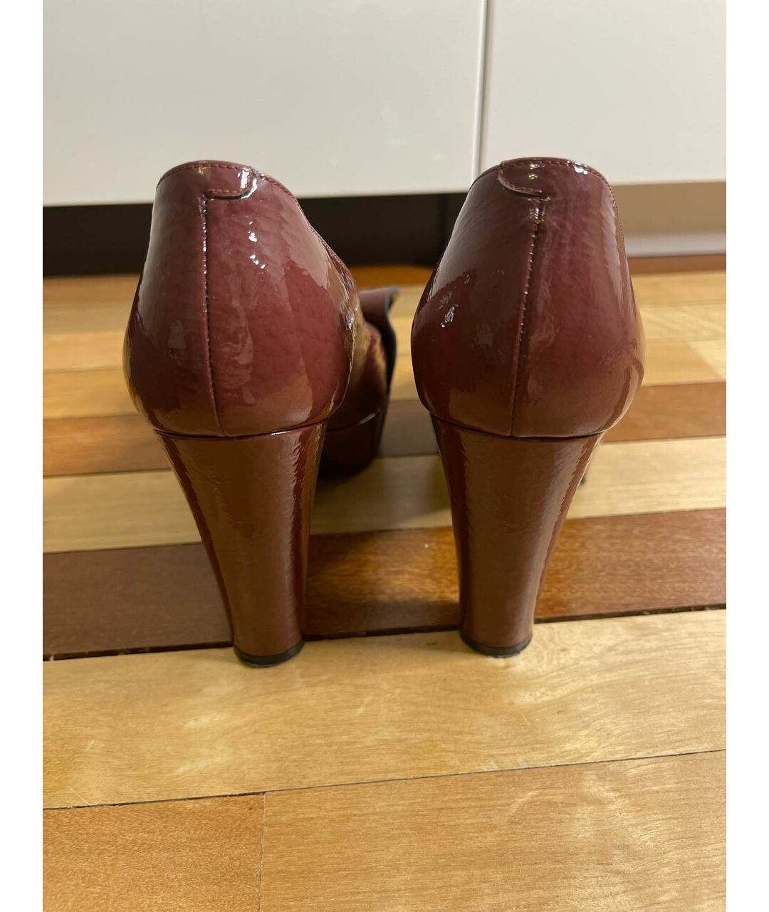 SONIA RYKIEL Бордовые кожаные туфли, фото 4