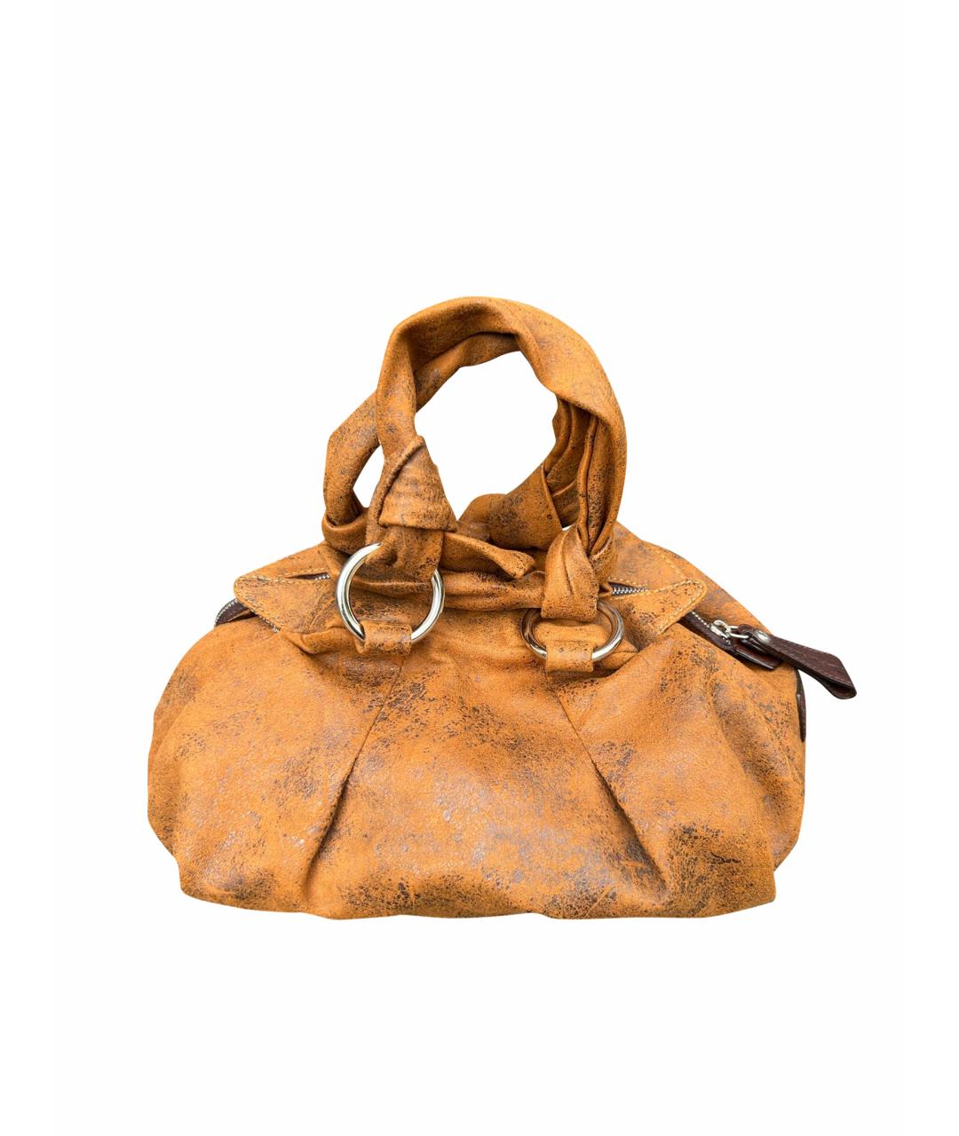 VIVIENNE WESTWOOD Коричневая кожаная сумка с короткими ручками, фото 1