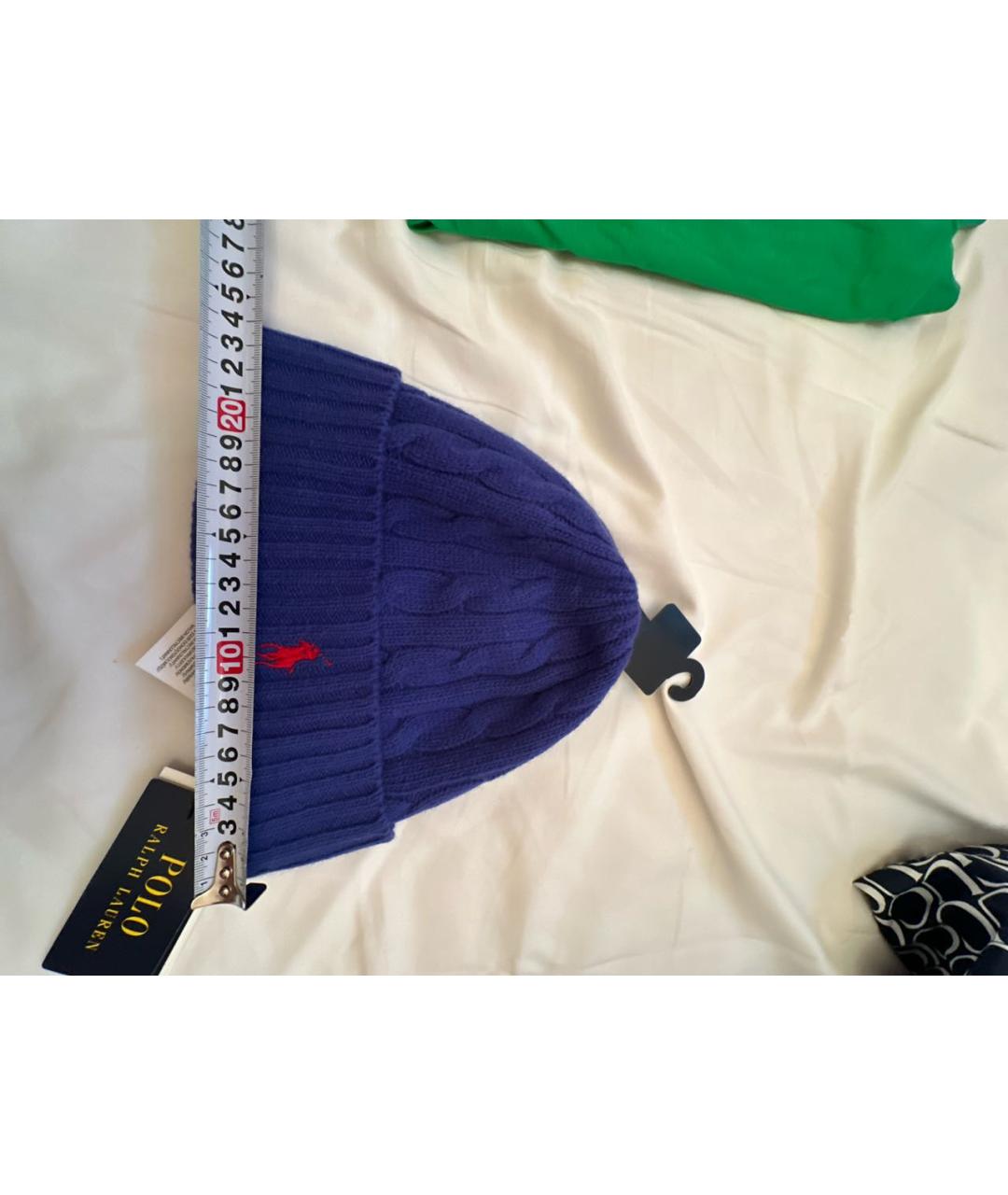 POLO RALPH LAUREN Синяя шерстяная шапка, фото 5