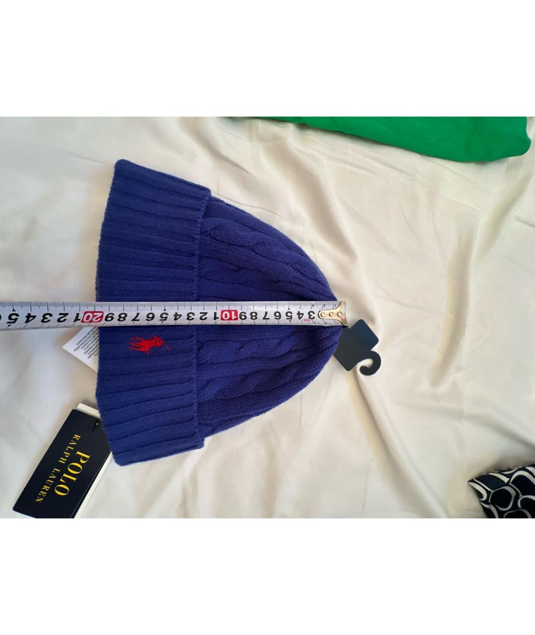 POLO RALPH LAUREN Синяя шерстяная шапка, фото 4
