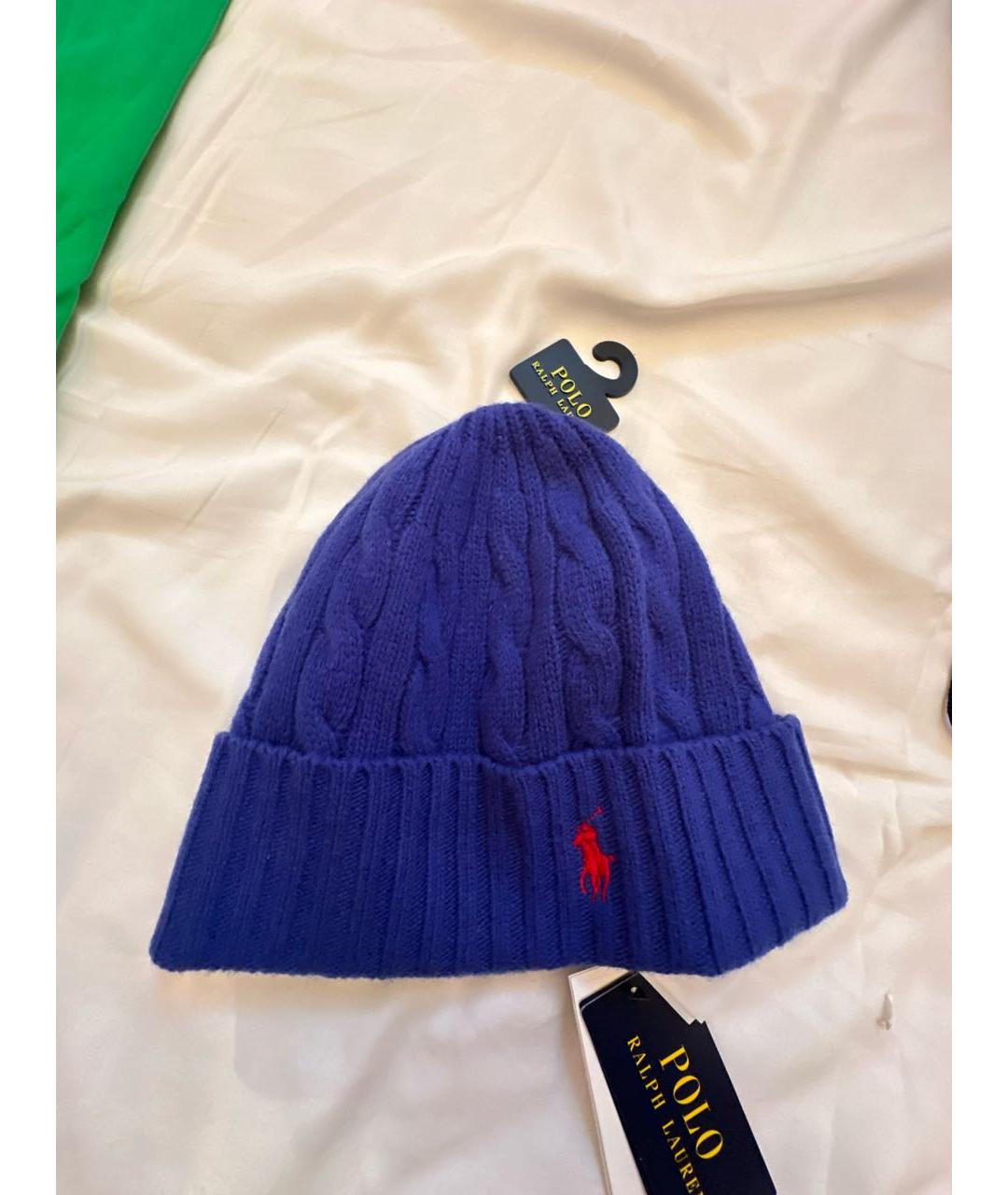 POLO RALPH LAUREN Синяя шерстяная шапка, фото 9