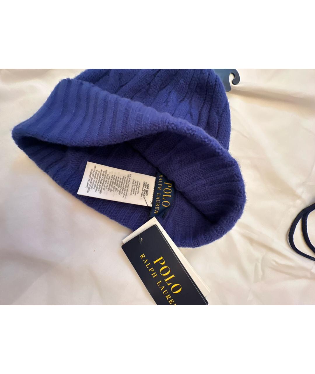 POLO RALPH LAUREN Синяя шерстяная шапка, фото 6
