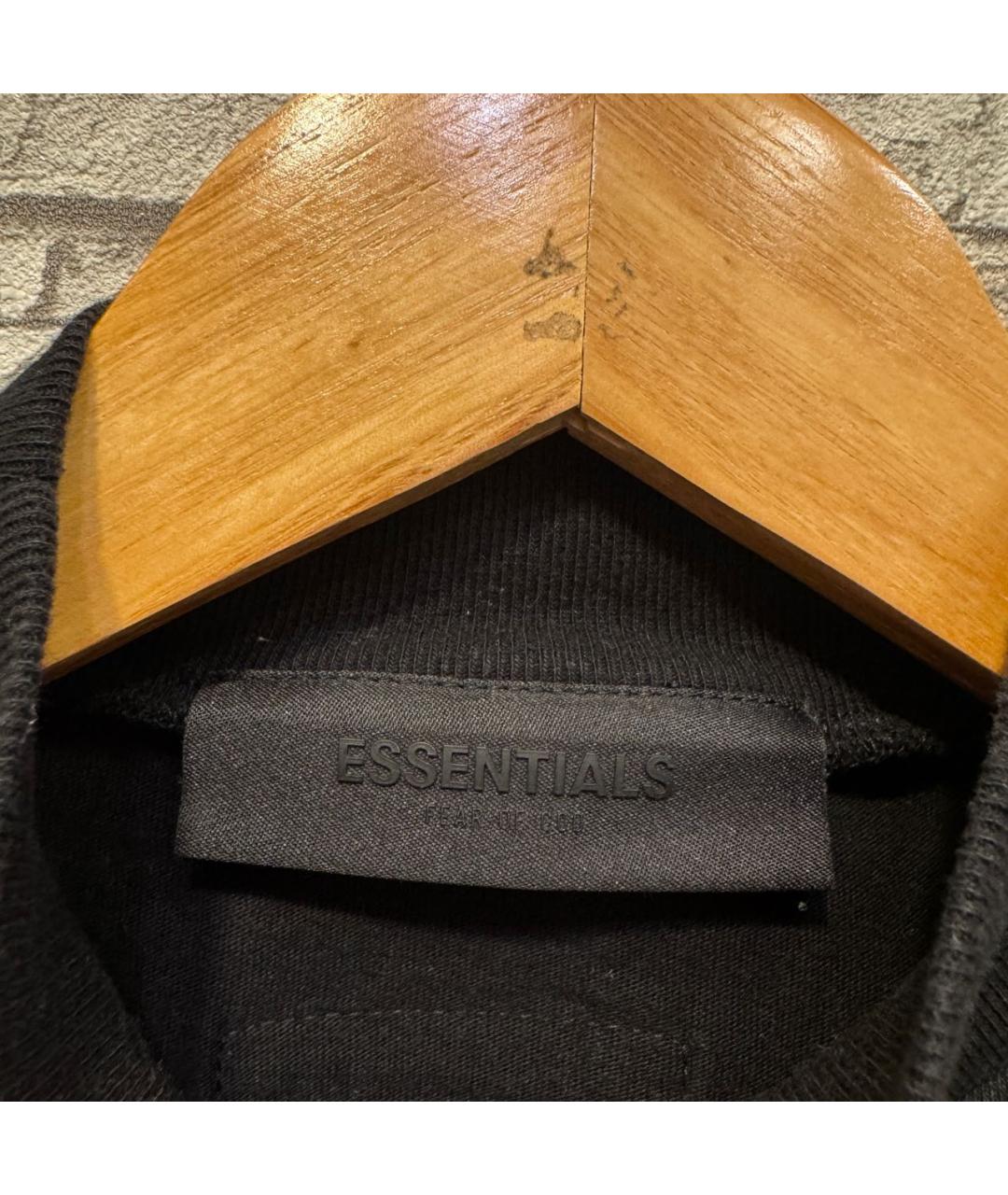 FEAR OF GOD ESSENTIALS Черная хлопковая футболка, фото 3