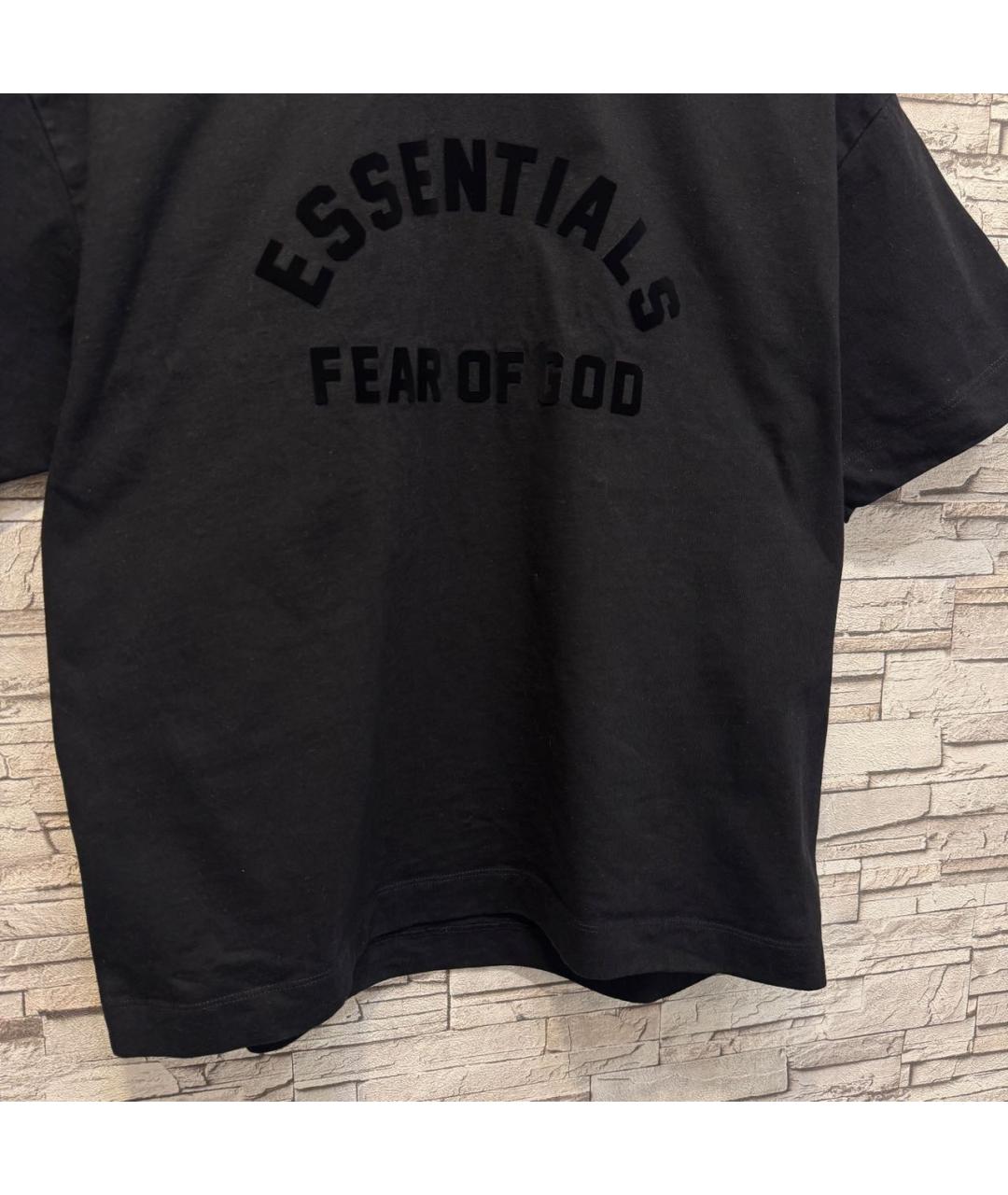 FEAR OF GOD ESSENTIALS Черная хлопковая футболка, фото 8