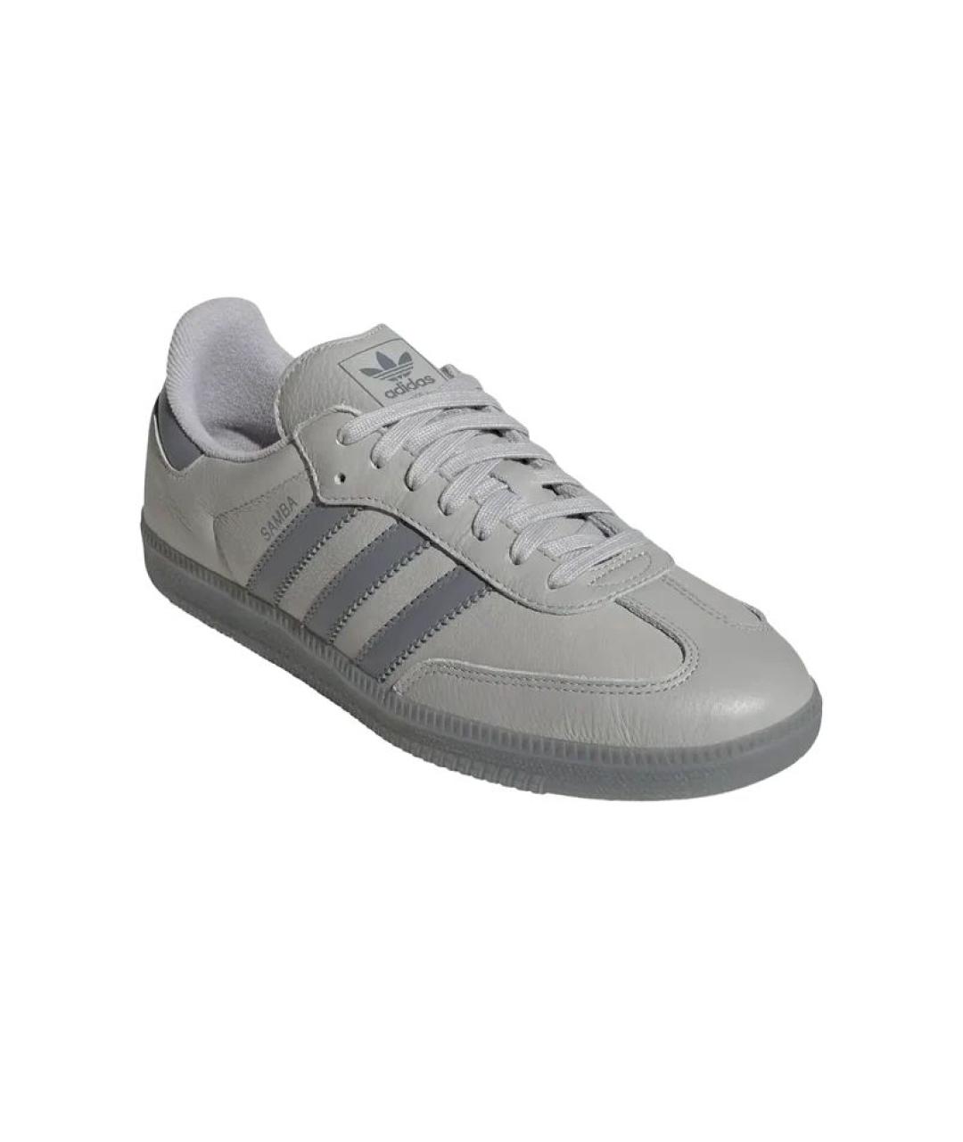 ADIDAS Серые кожаные низкие кроссовки / кеды, фото 4