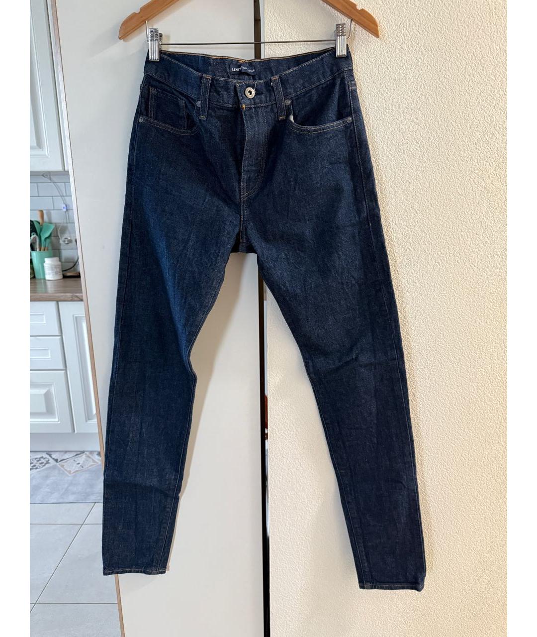LEVI'S Темно-синие хлопковые джинсы скинни, фото 9