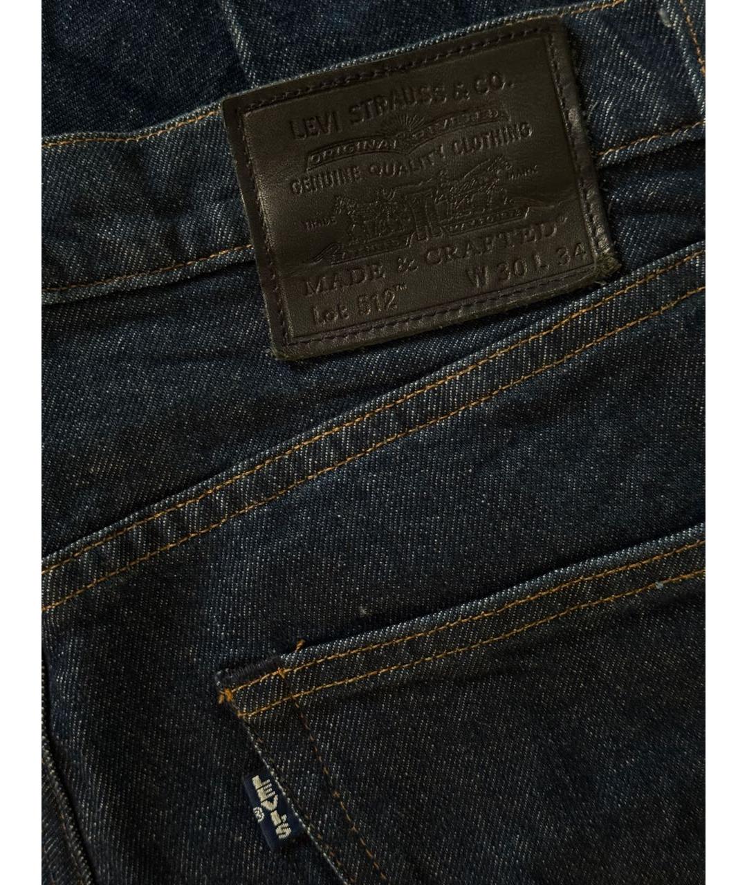 LEVI'S Темно-синие хлопковые джинсы скинни, фото 7