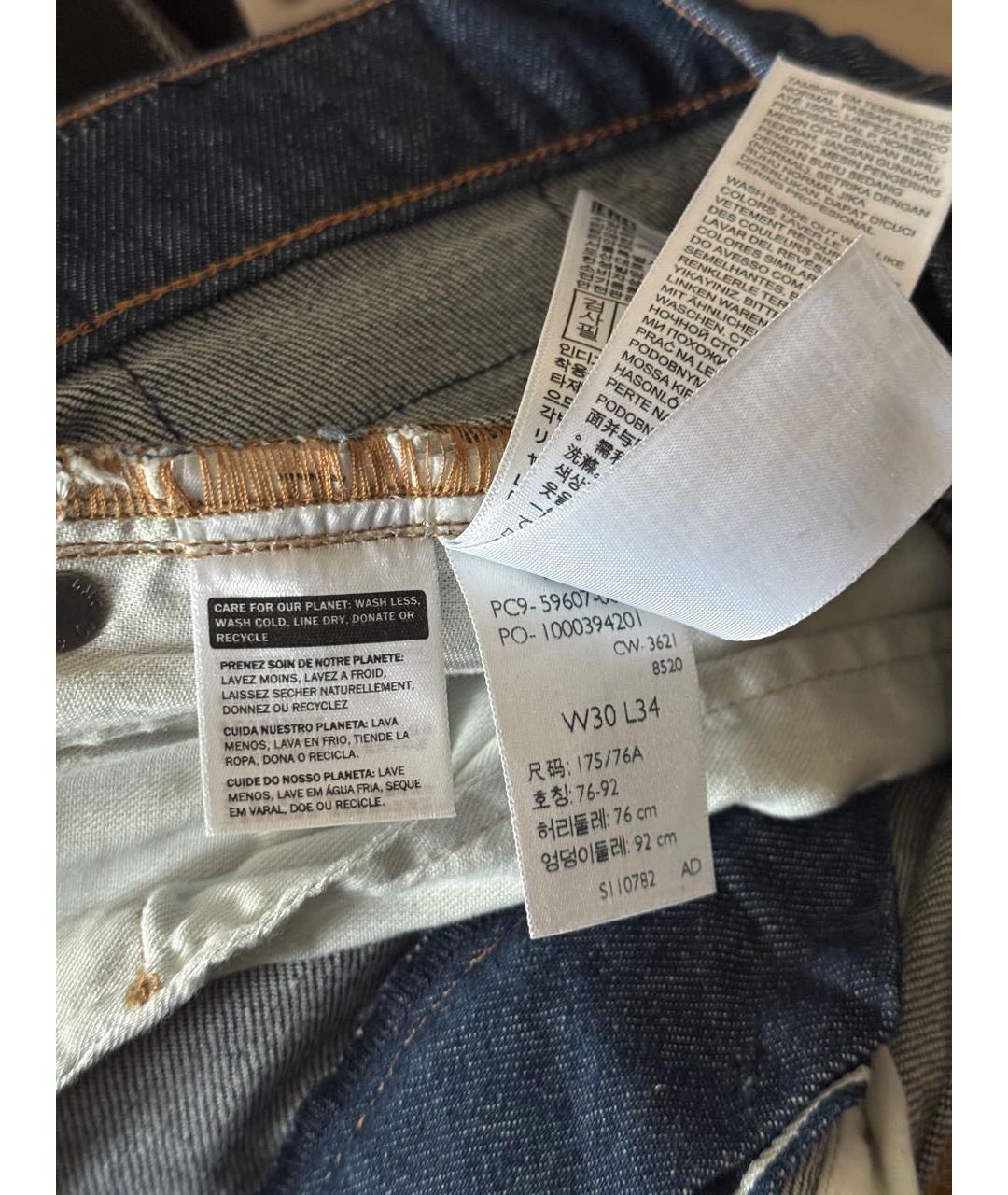 LEVI'S Темно-синие хлопковые джинсы скинни, фото 8