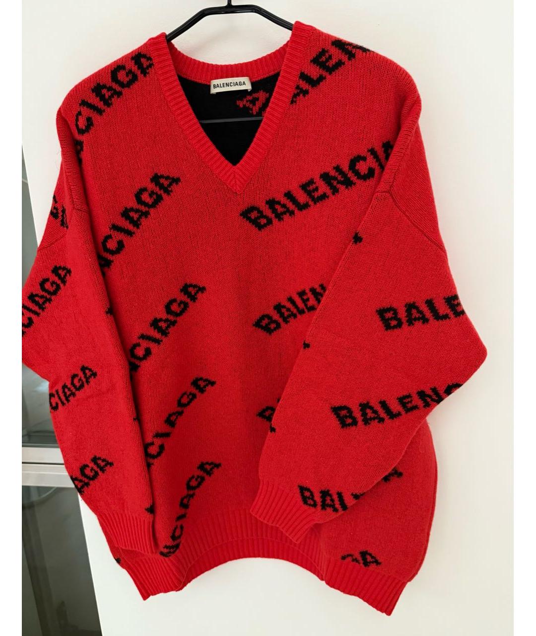 BALENCIAGA Красный шерстяной джемпер / свитер, фото 9