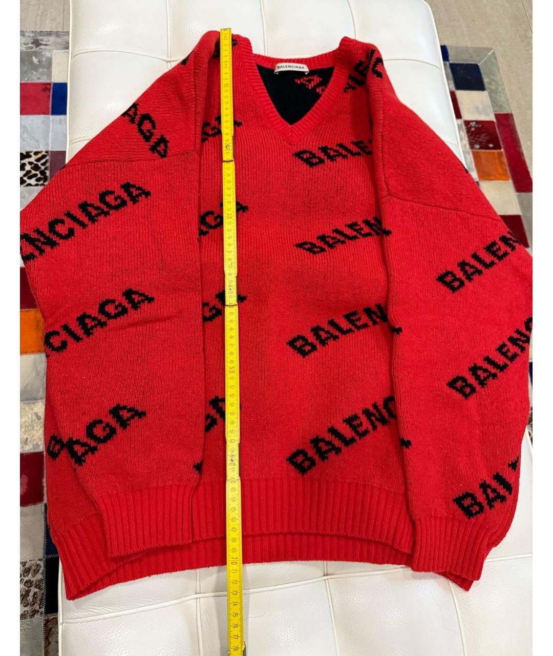 BALENCIAGA Красный шерстяной джемпер / свитер, фото 3