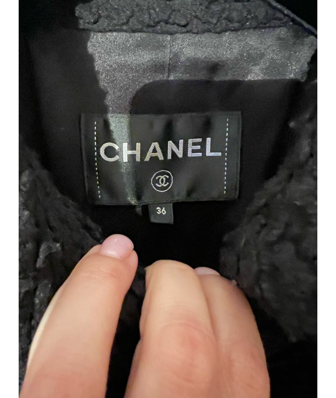 CHANEL Черное твидовое пальто, фото 4