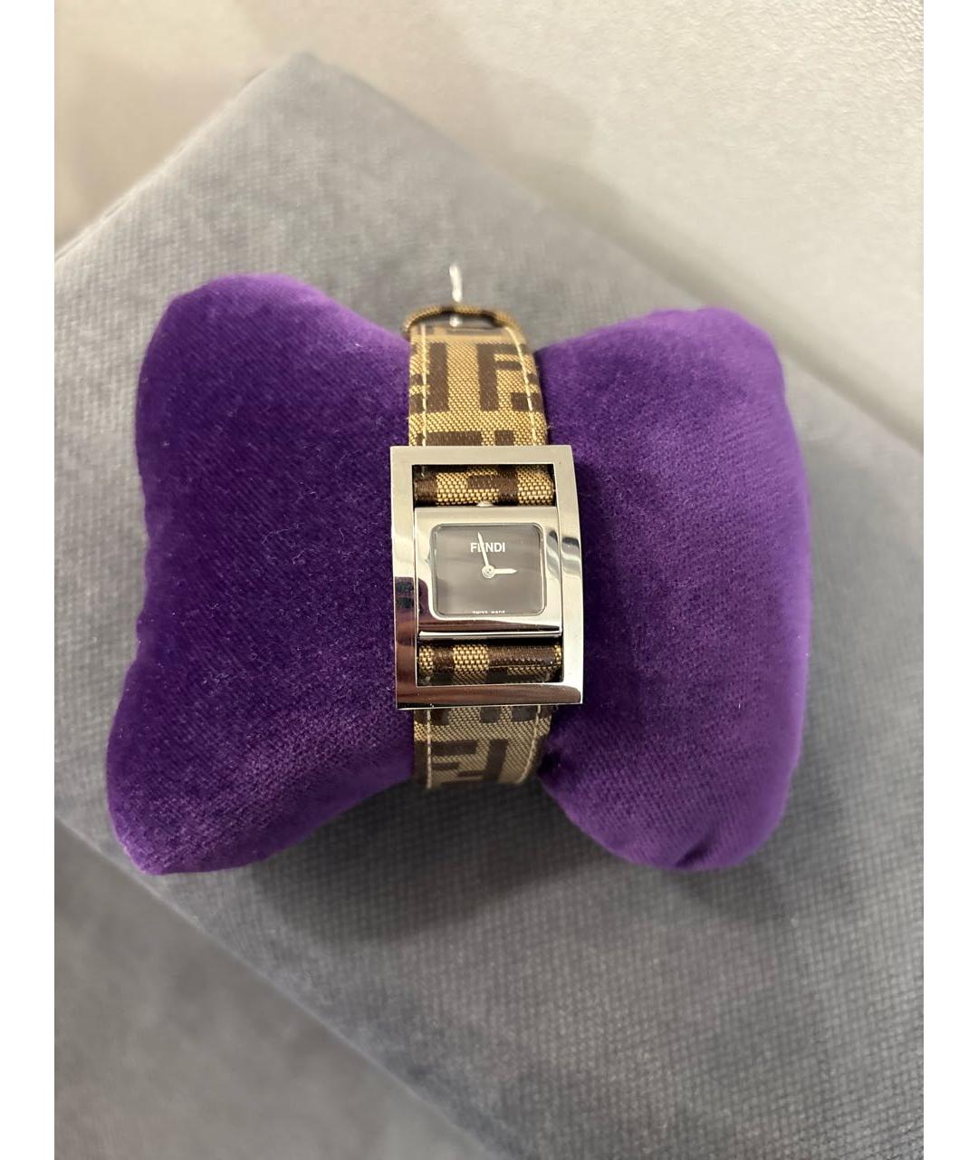 FENDI Серебряные кожаные часы, фото 8