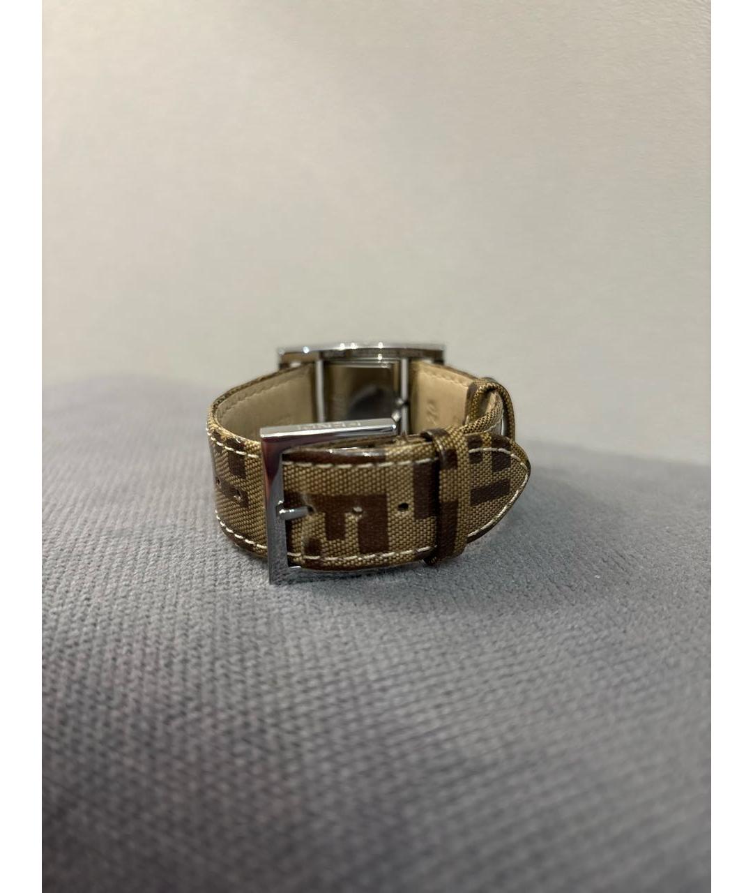 FENDI Серебряные кожаные часы, фото 3