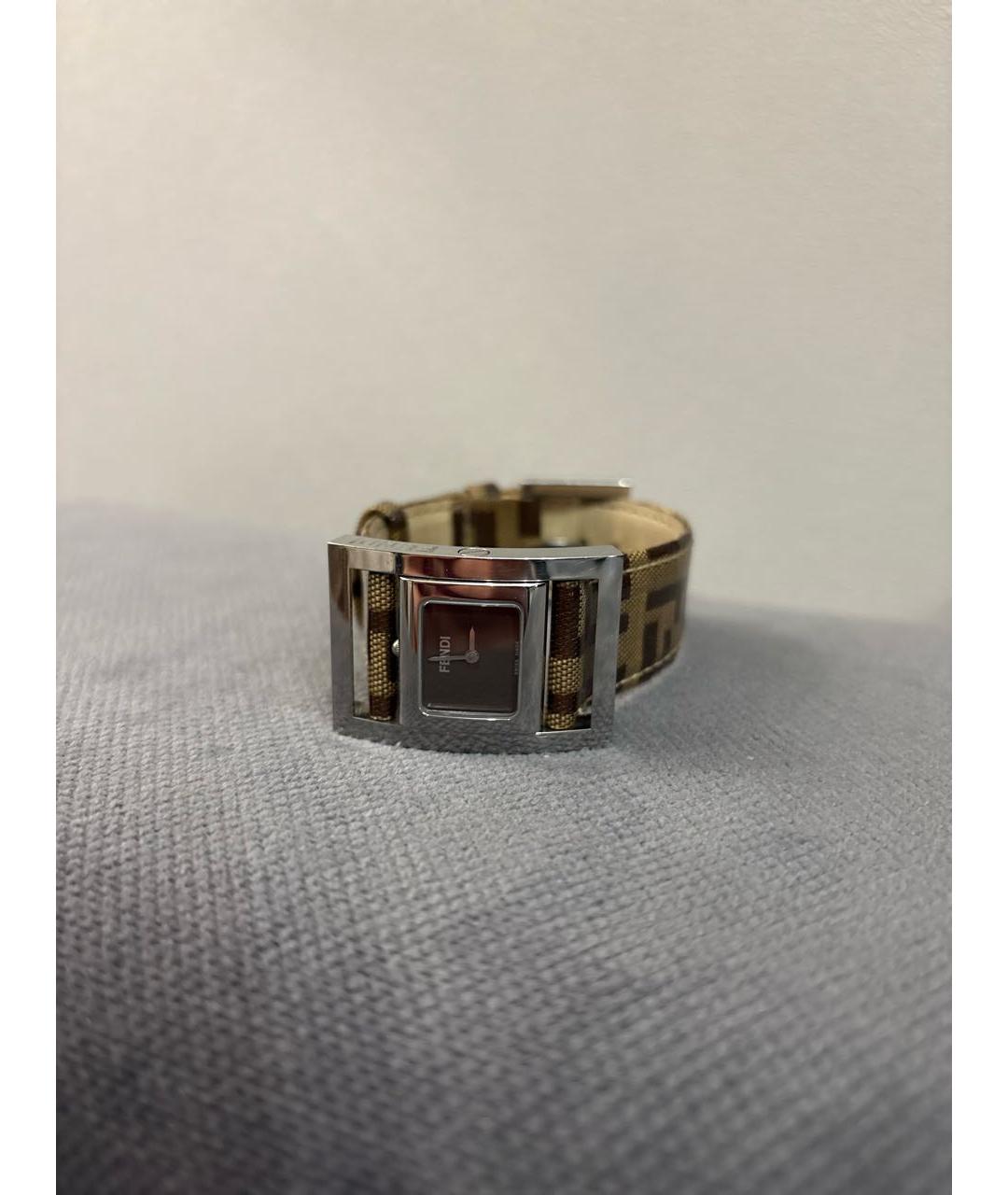 FENDI Серебряные кожаные часы, фото 4